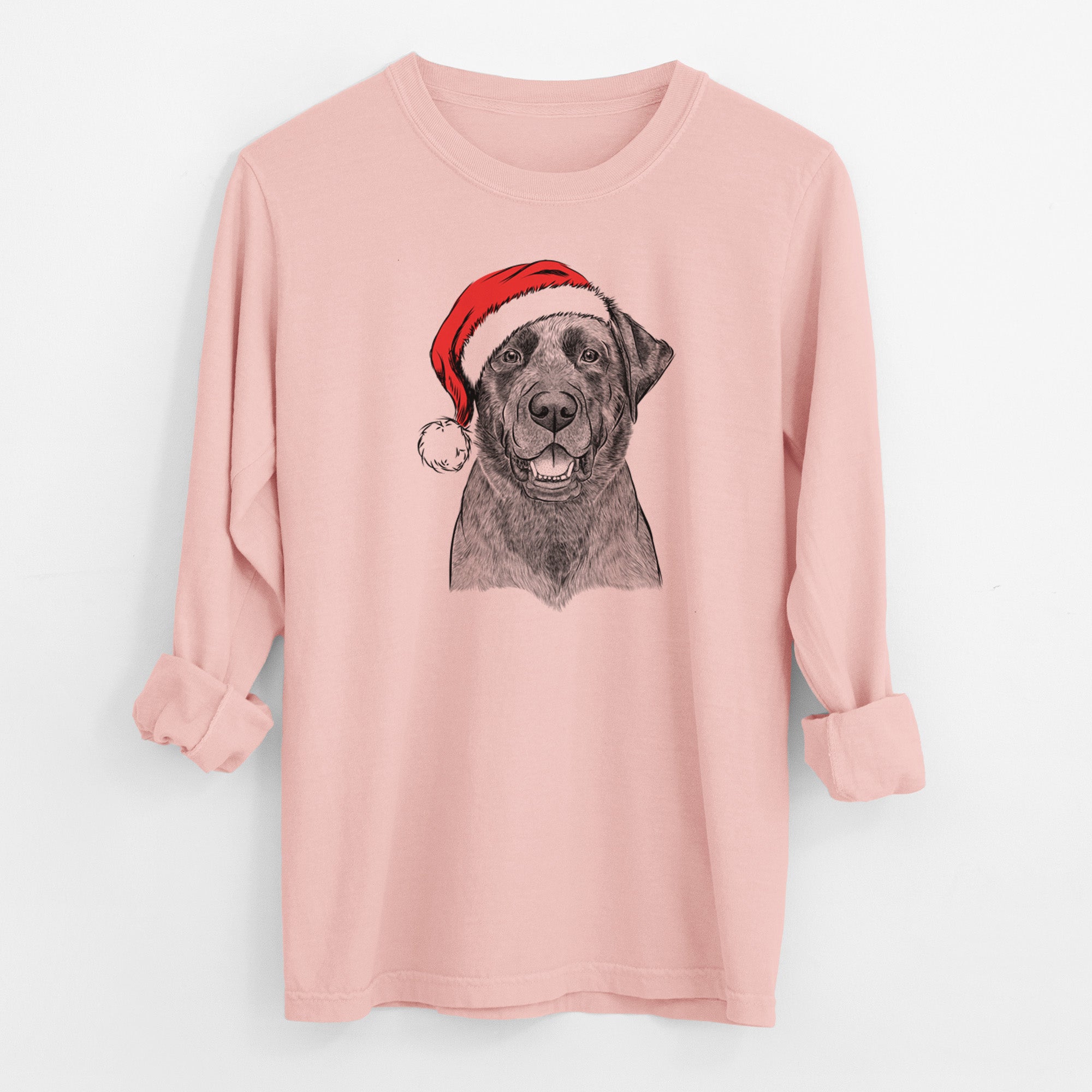 Santa Heath the Black Lab - Men's Heavyweight 100% Cotton Long Sleeve