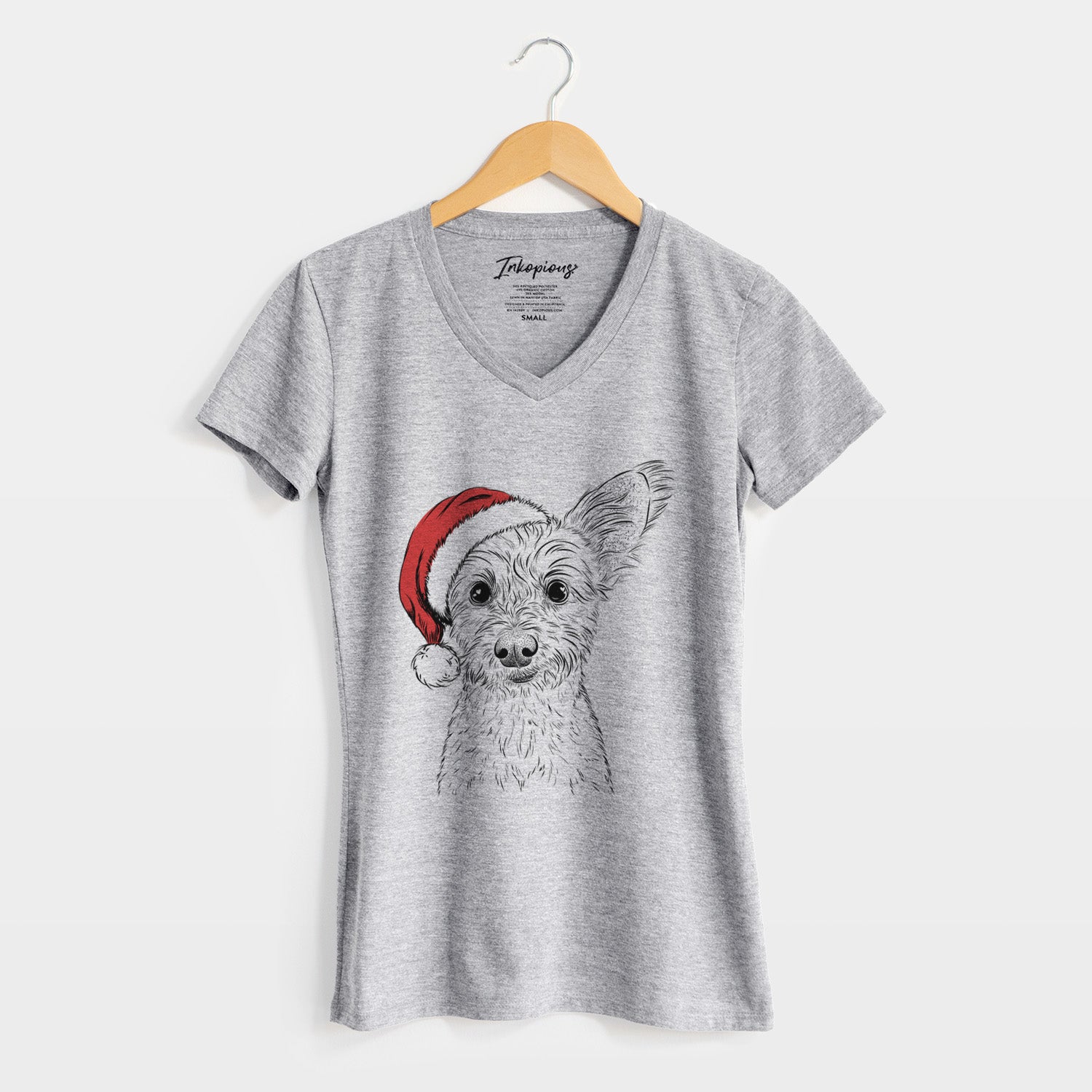 Santa Heidi the Schnauzer Mix - Women's Perfect V-neck Shirt