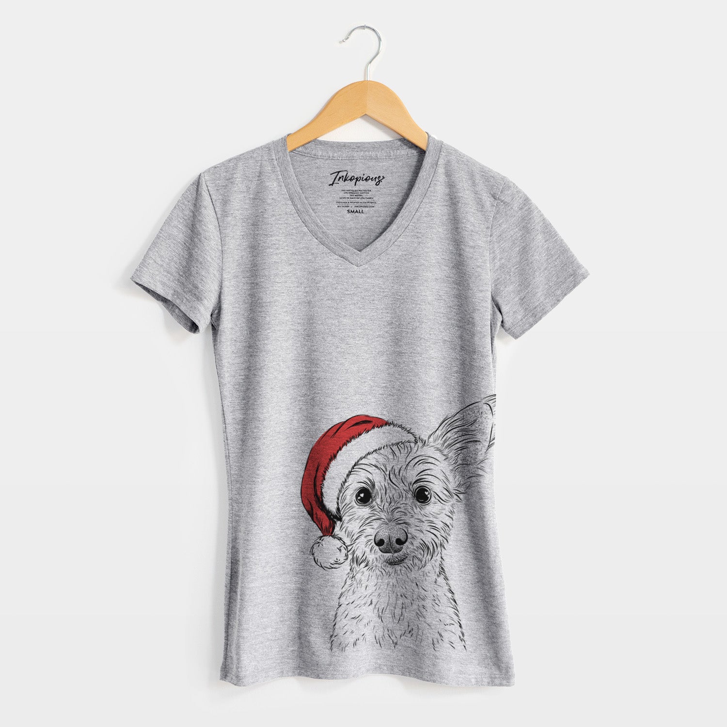 Santa Heidi the Schnauzer Mix - Women's Perfect V-neck Shirt