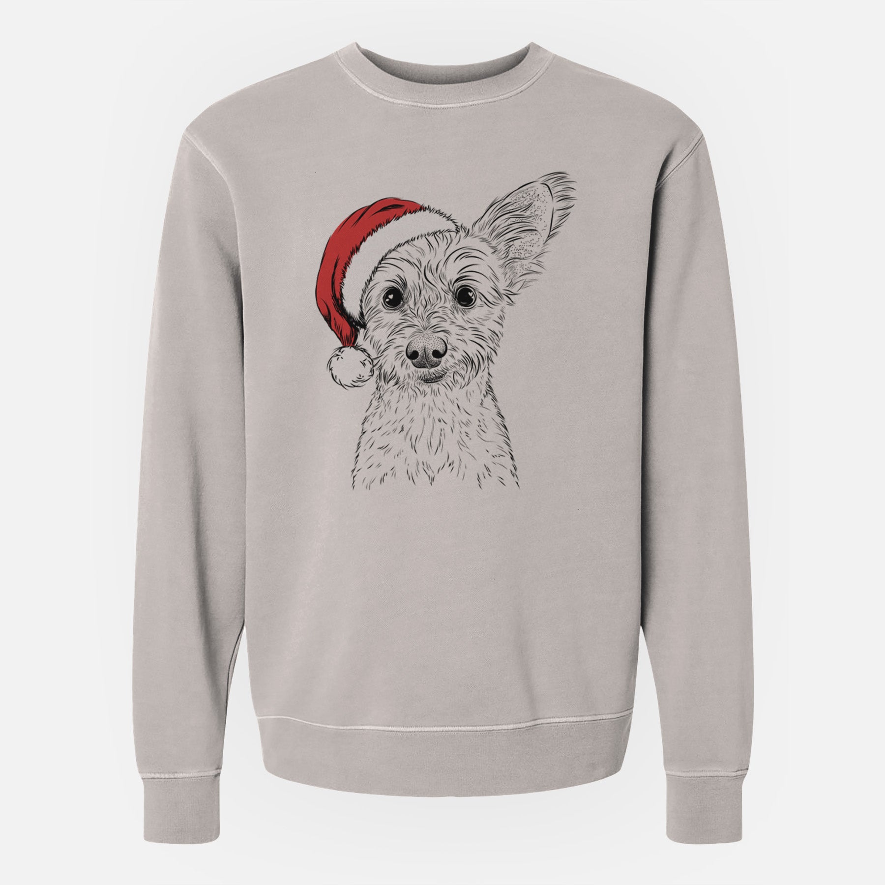 Santa Heidi the Schnauzer Mix - Unisex Pigment Dyed Crew Sweatshirt