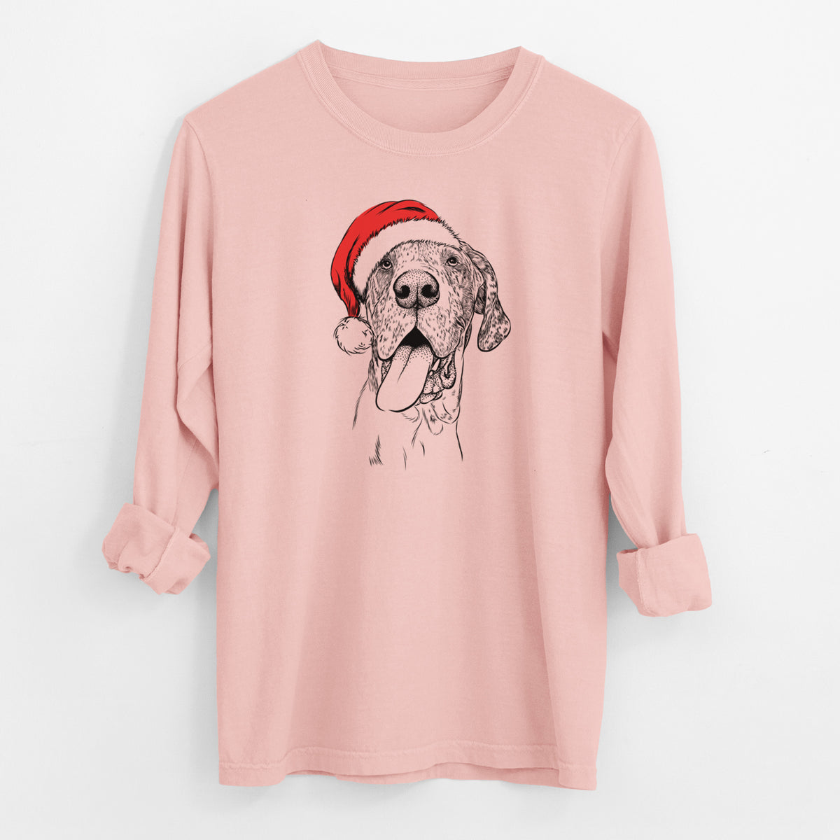 Santa Hennessey the Great Dane - Men's Heavyweight 100% Cotton Long Sleeve