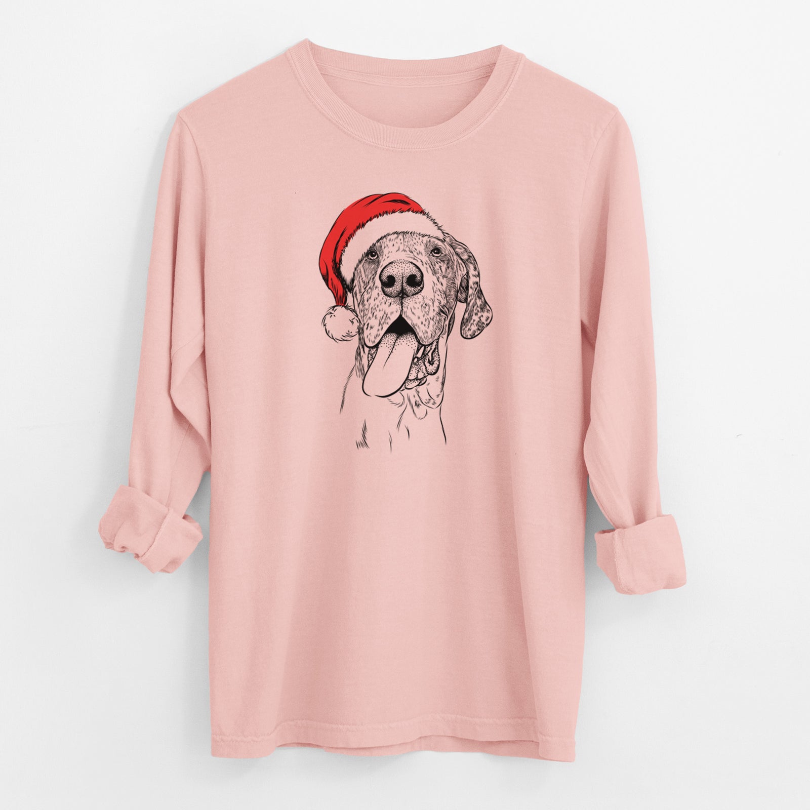 Santa Hennessey the Great Dane - Men's Heavyweight 100% Cotton Long Sleeve