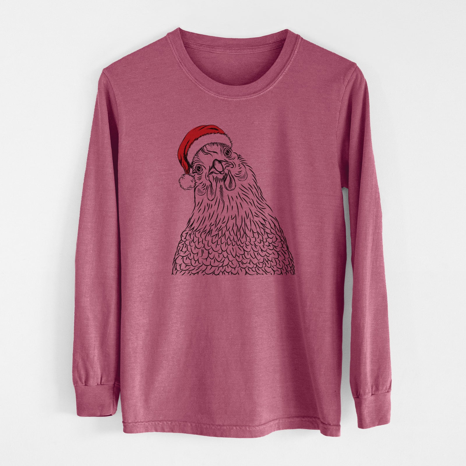 Santa Henrietta the Chicken - Men's Heavyweight 100% Cotton Long Sleeve