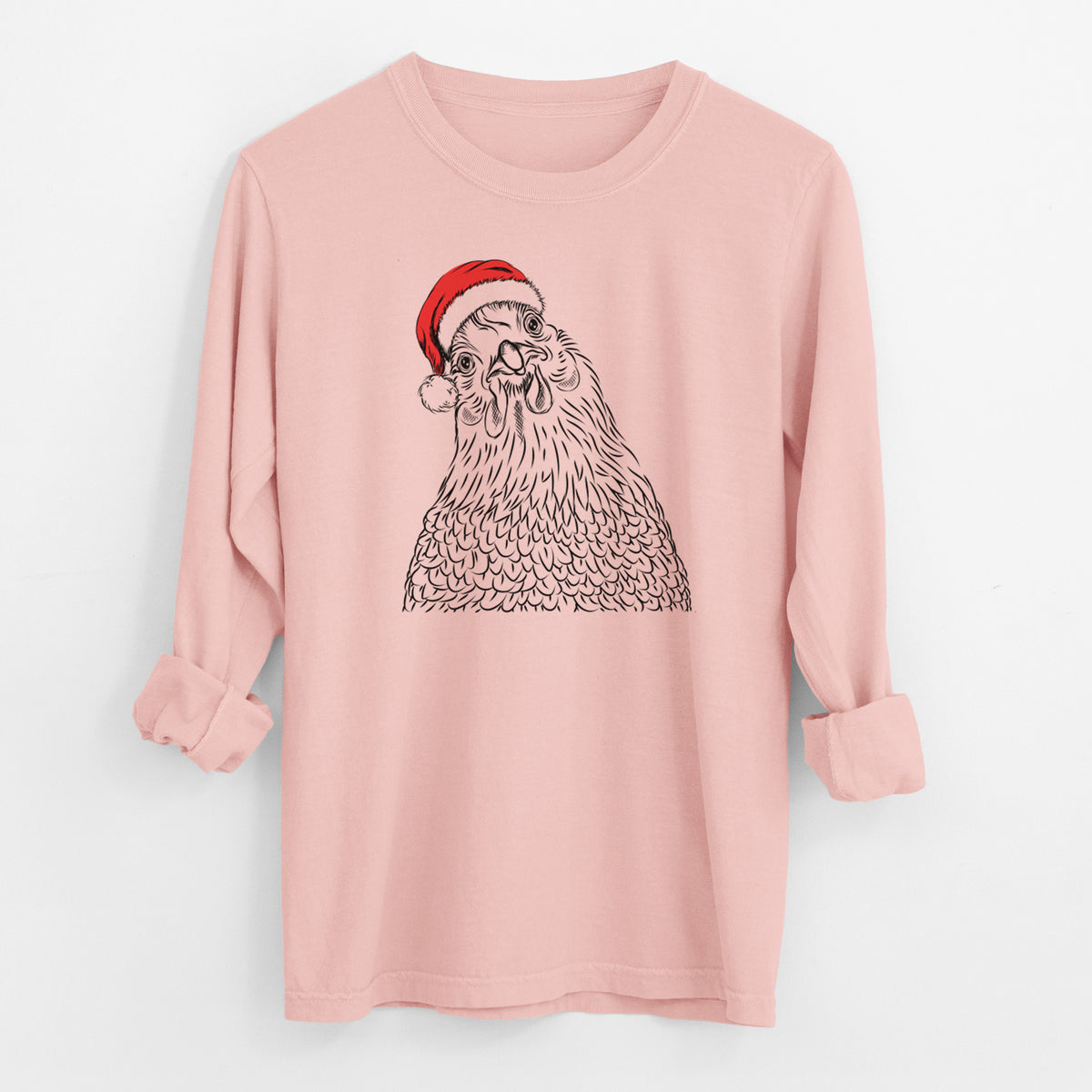 Santa Henrietta the Chicken - Men's Heavyweight 100% Cotton Long Sleeve