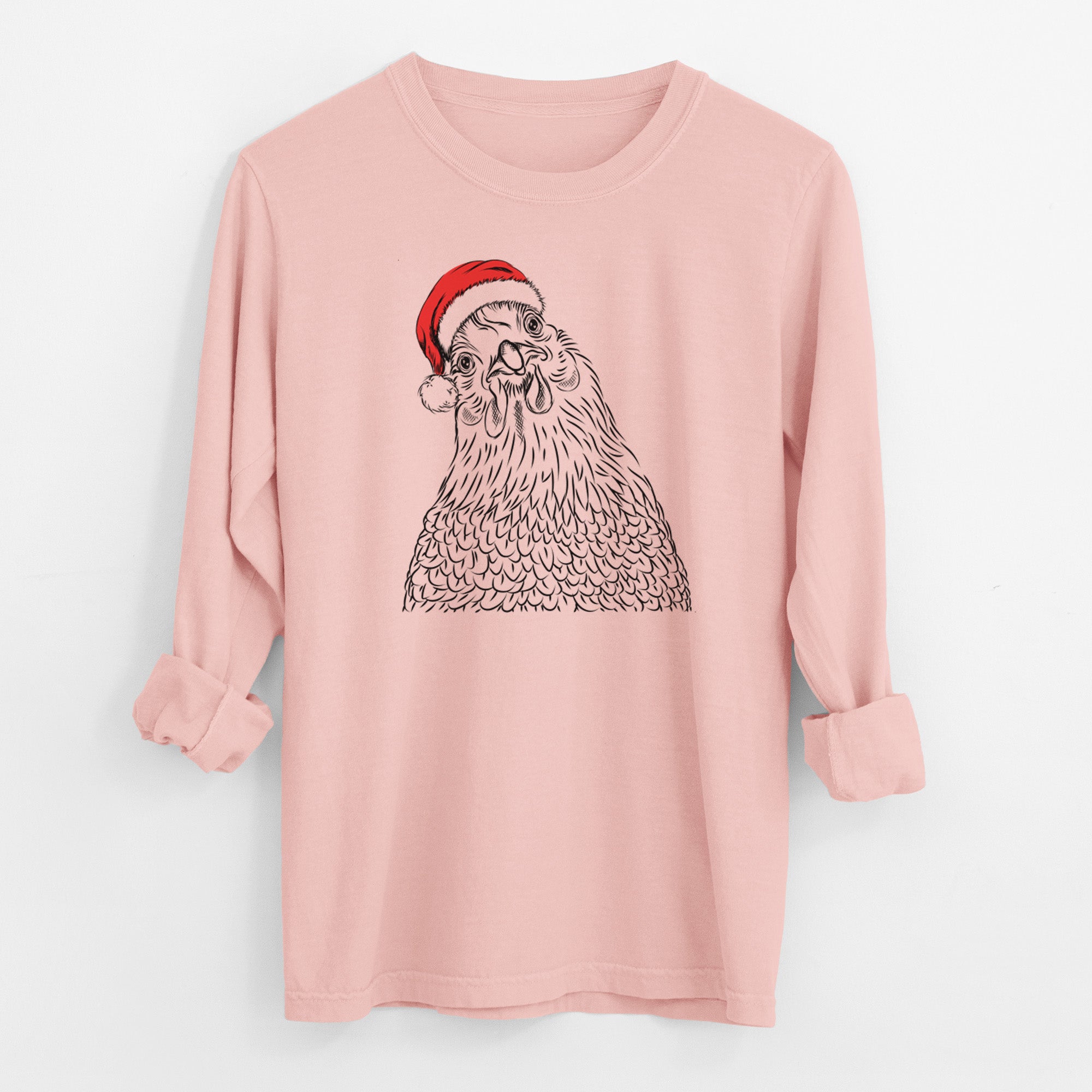 Santa Henrietta the Chicken - Men's Heavyweight 100% Cotton Long Sleeve