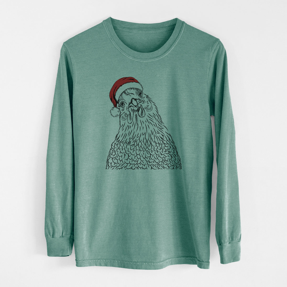 Santa Henrietta the Chicken - Men's Heavyweight 100% Cotton Long Sleeve