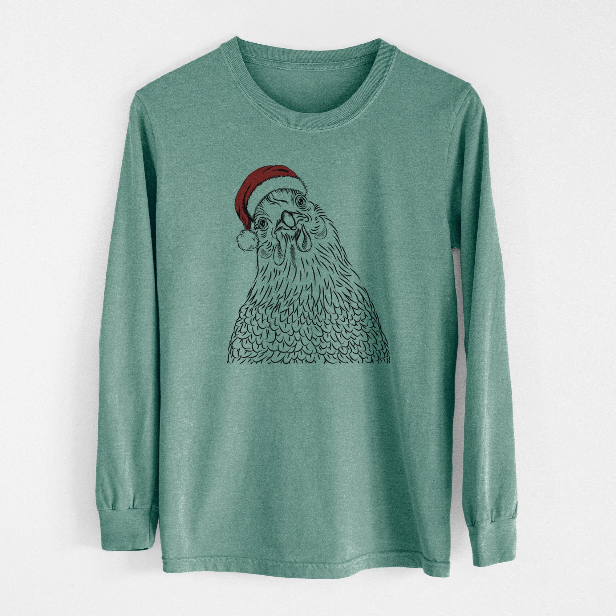 Santa Henrietta the Chicken - Men's Heavyweight 100% Cotton Long Sleeve