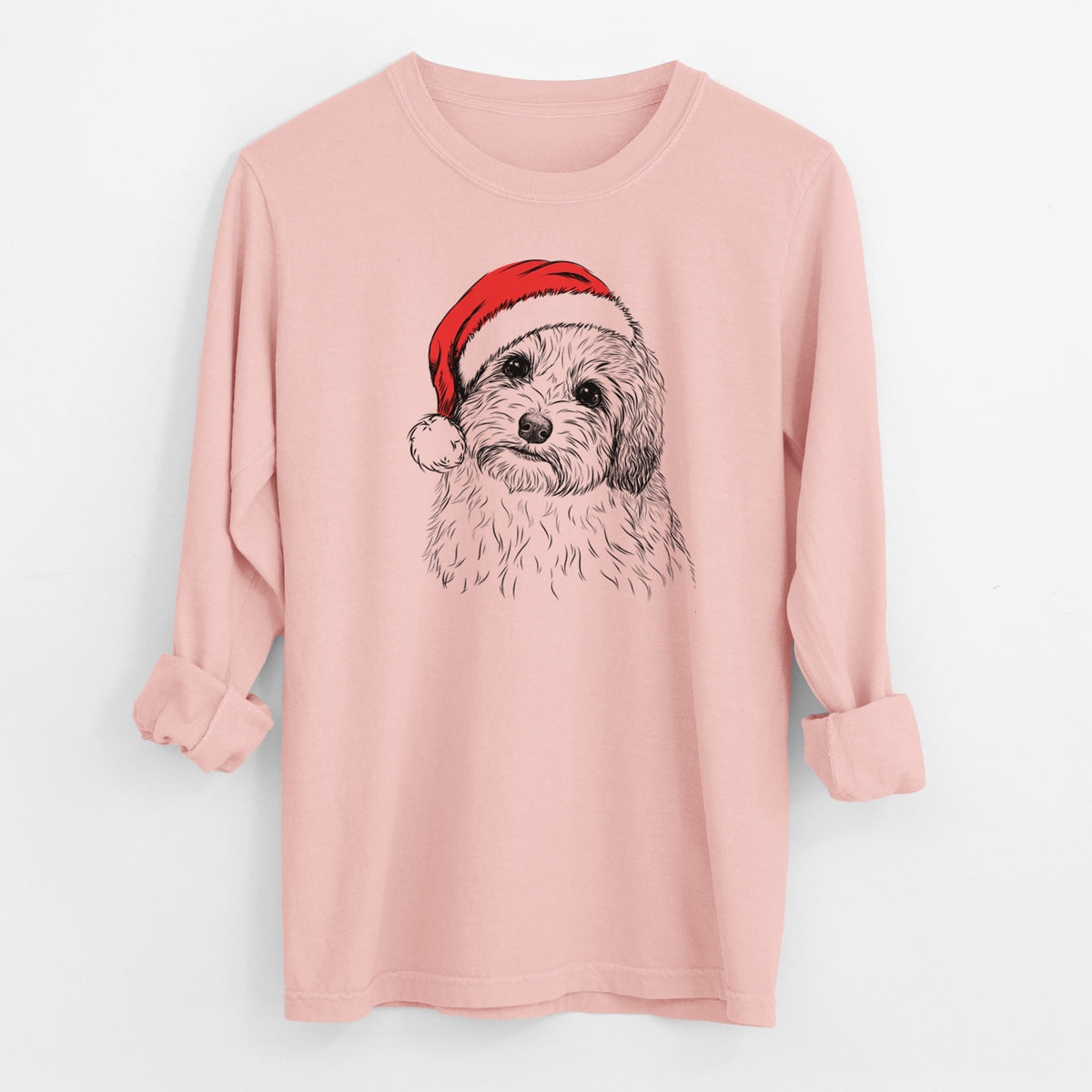 Santa Henry the Havanese - Men's Heavyweight 100% Cotton Long Sleeve