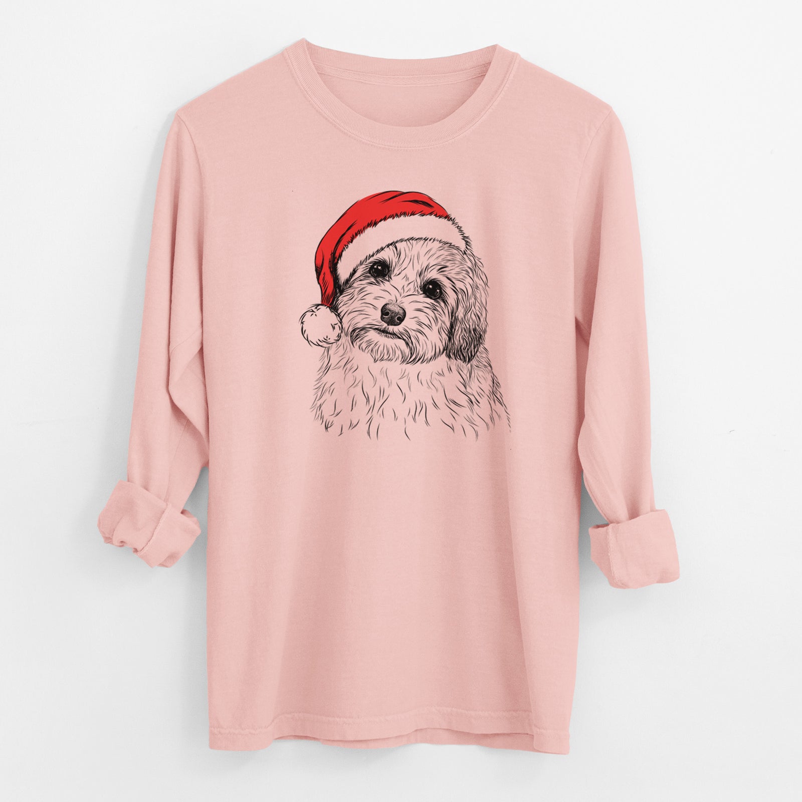 Santa Henry the Havanese - Men's Heavyweight 100% Cotton Long Sleeve