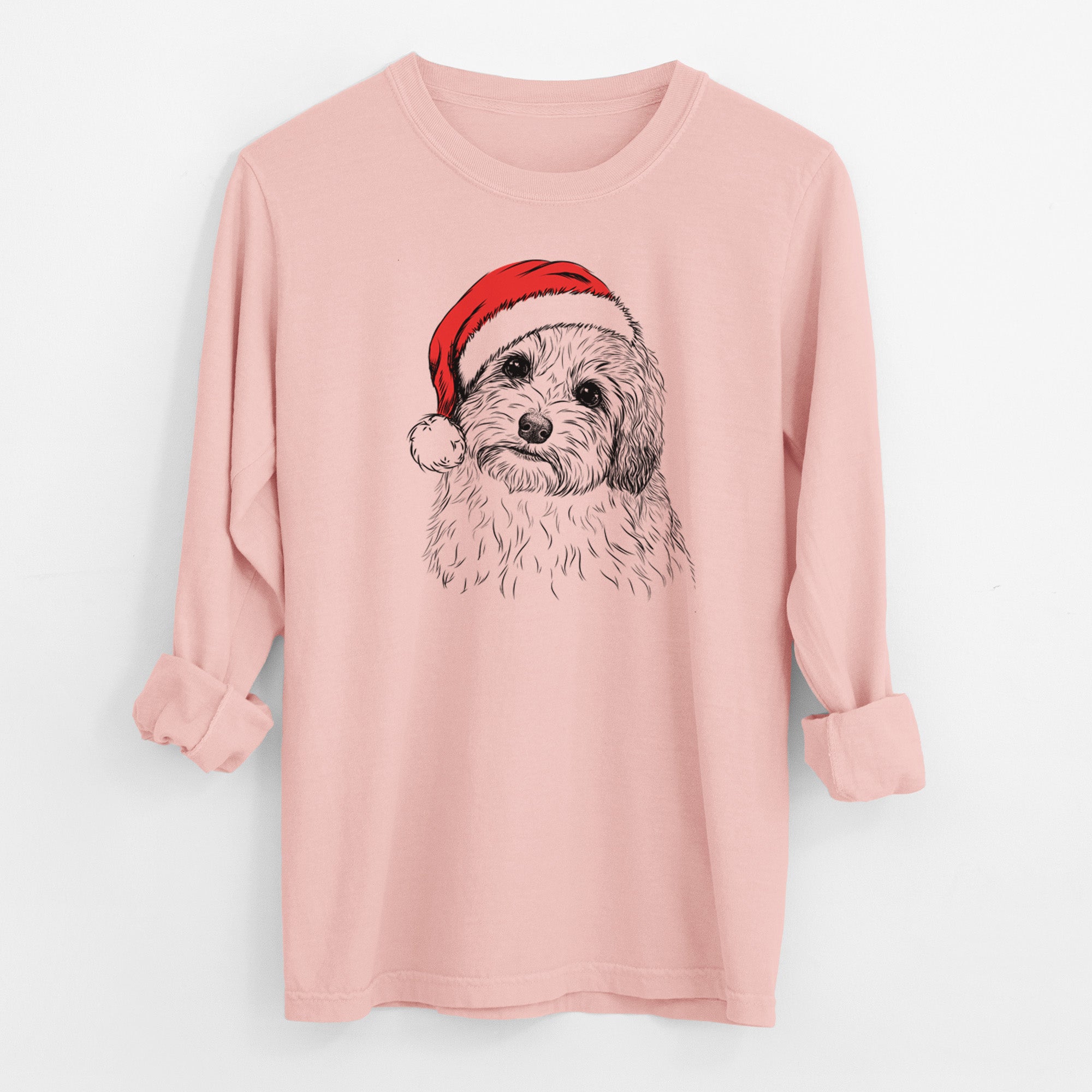 Santa Henry the Havanese - Men's Heavyweight 100% Cotton Long Sleeve