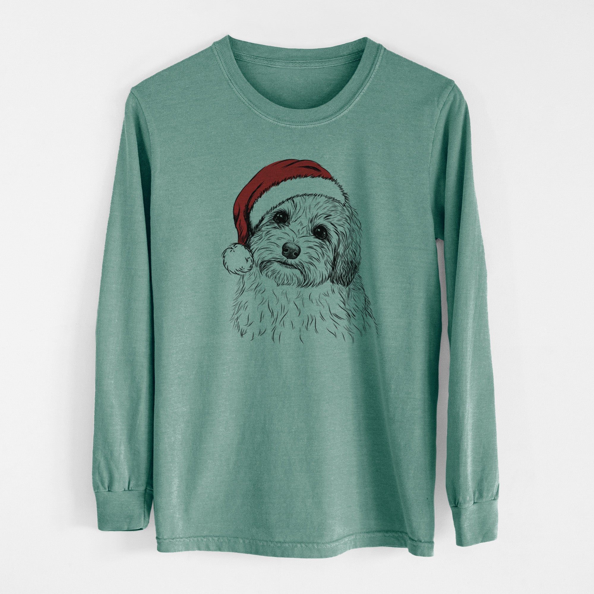 Santa Henry the Havanese - Men's Heavyweight 100% Cotton Long Sleeve