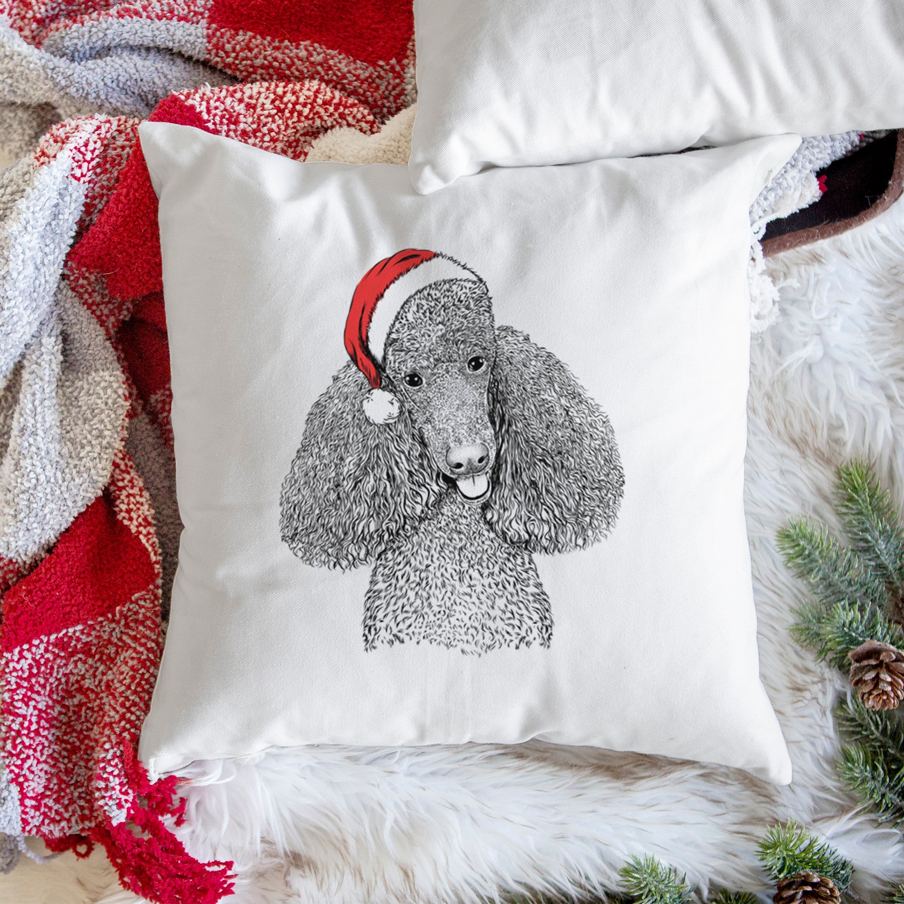 Henry the Standard Poodle - Throw Pillow Cover