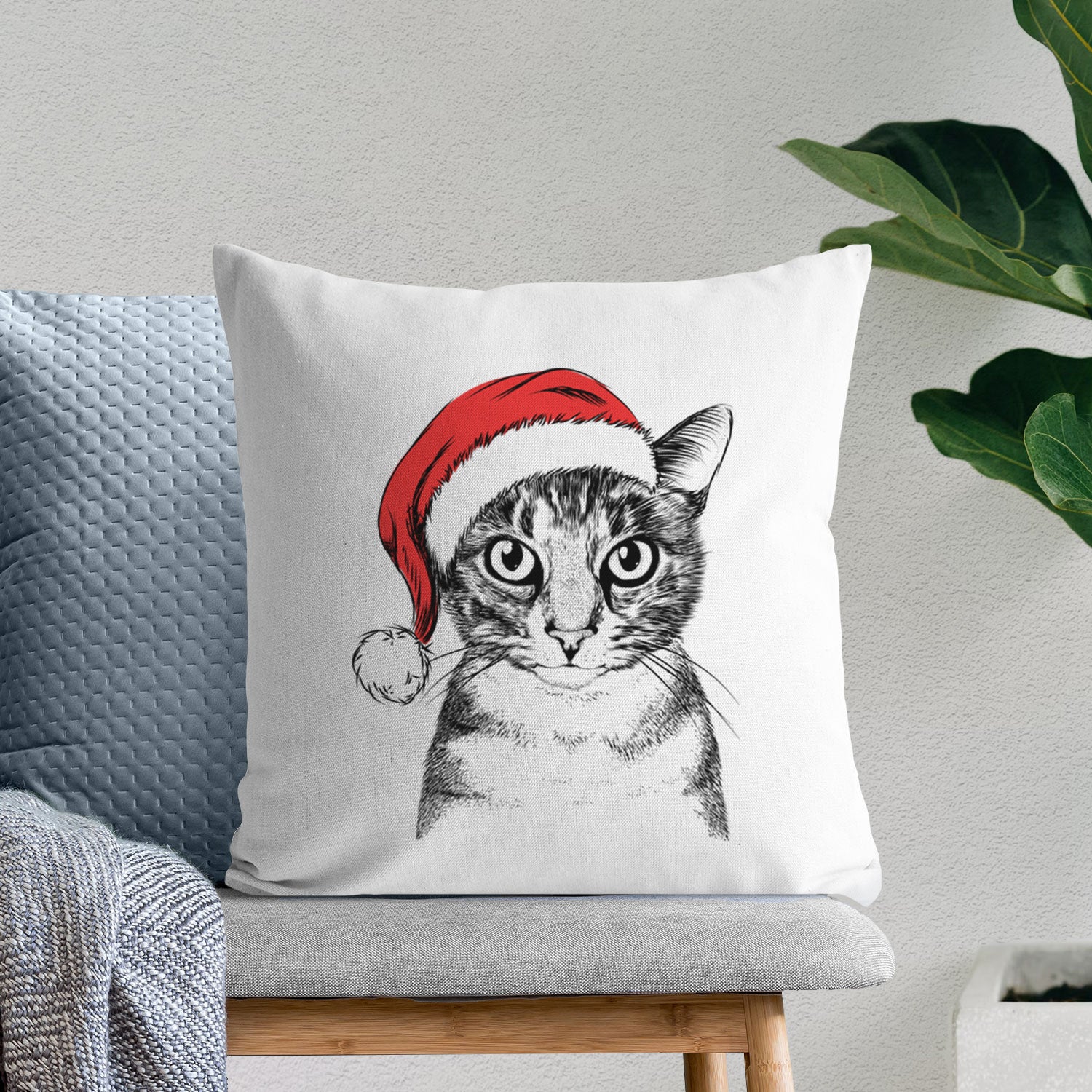 Hobbes the Tabby Cat - Throw Pillow Cover