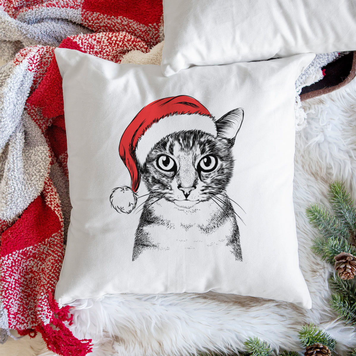 Hobbes the Tabby Cat - Throw Pillow Cover