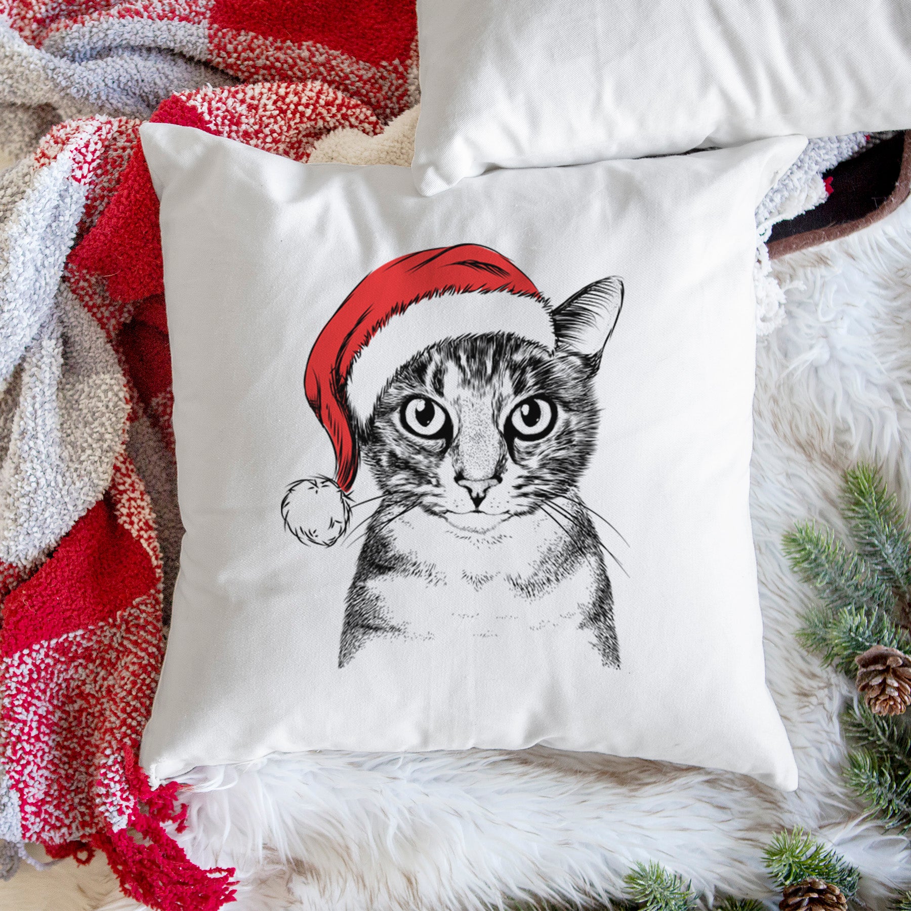 Hobbes the Tabby Cat - Throw Pillow Cover