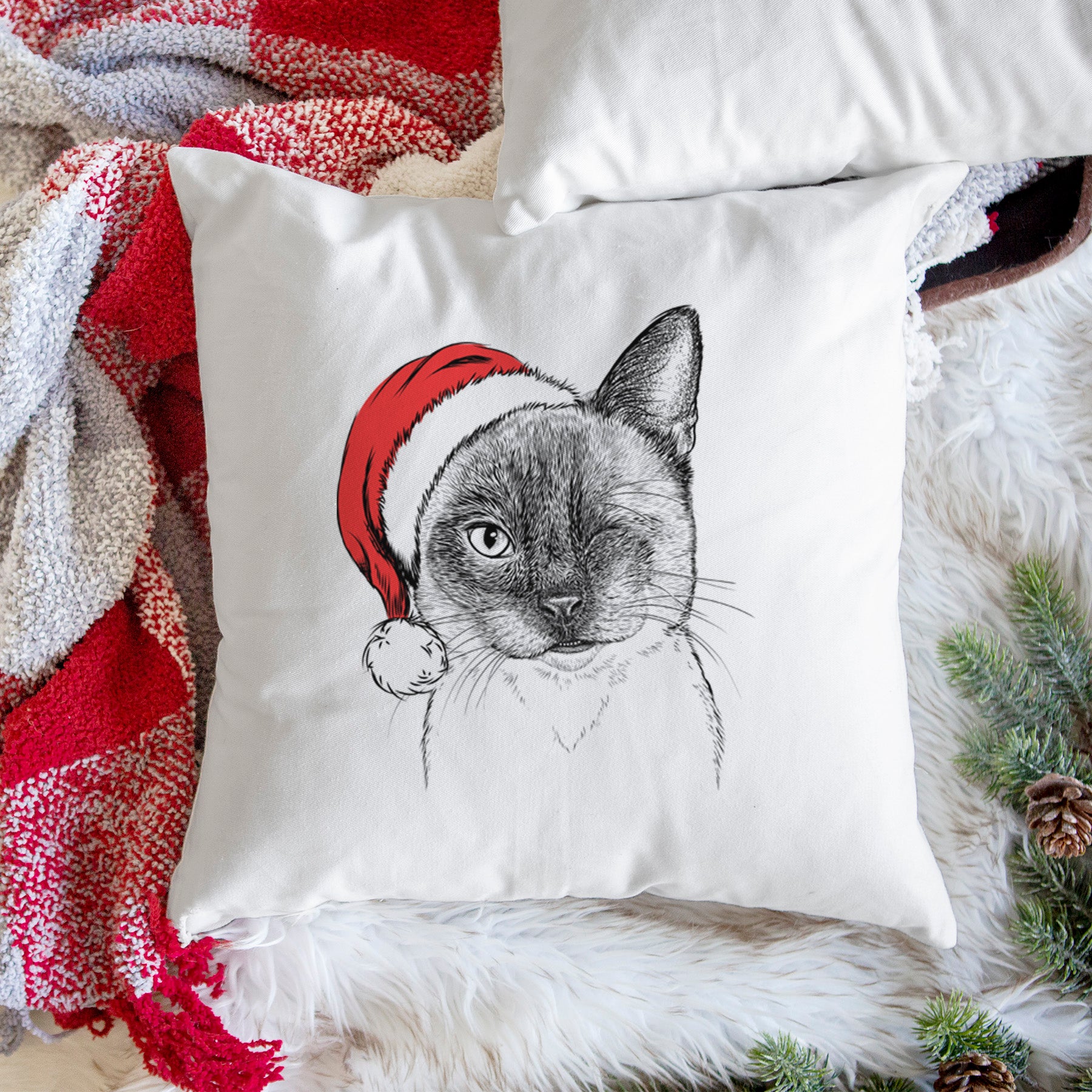 Hoggle the Siamese Cat - Throw Pillow Cover