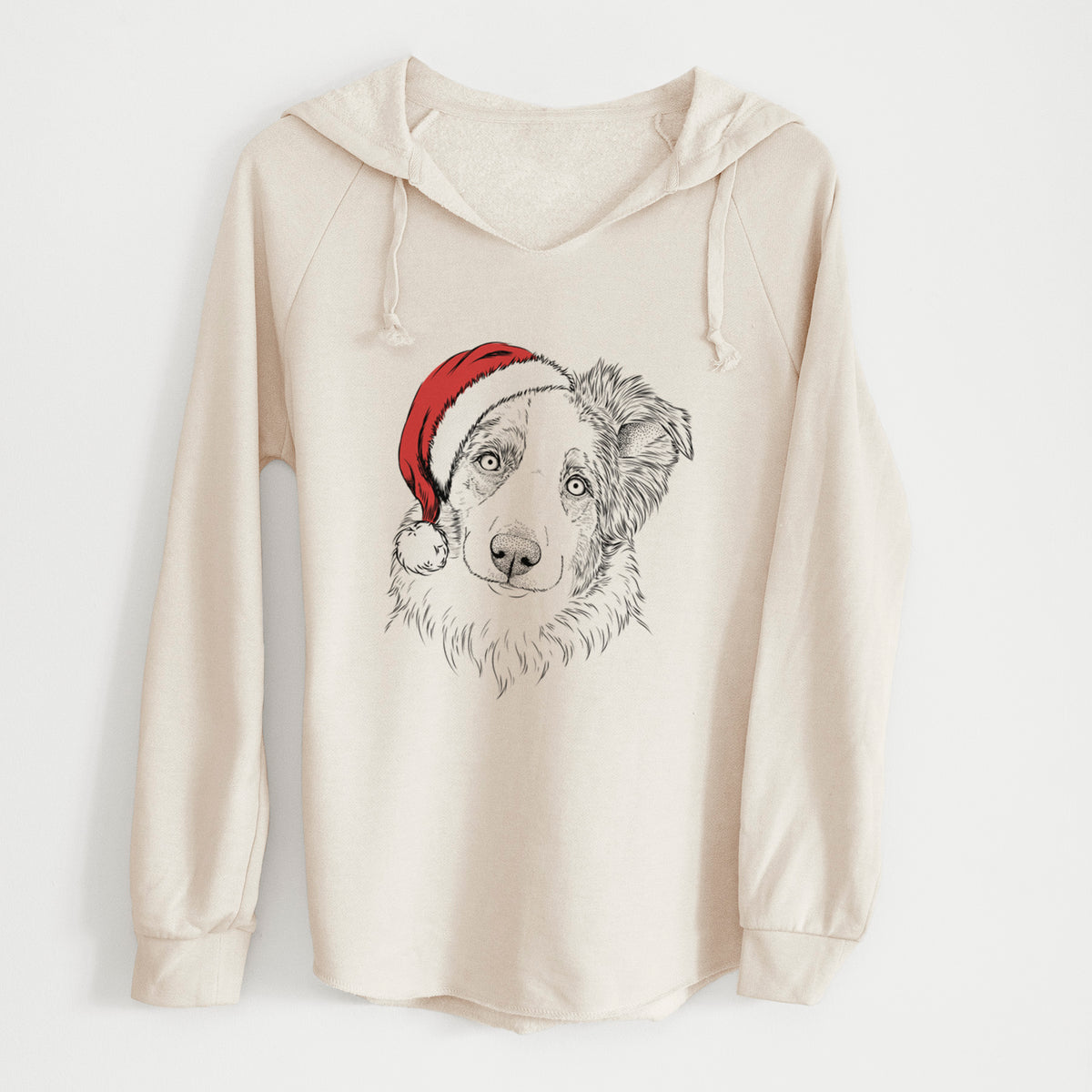 Santa HoneyBee the Miniature Australian Shepherd - Cali Wave Hooded Sweatshirt