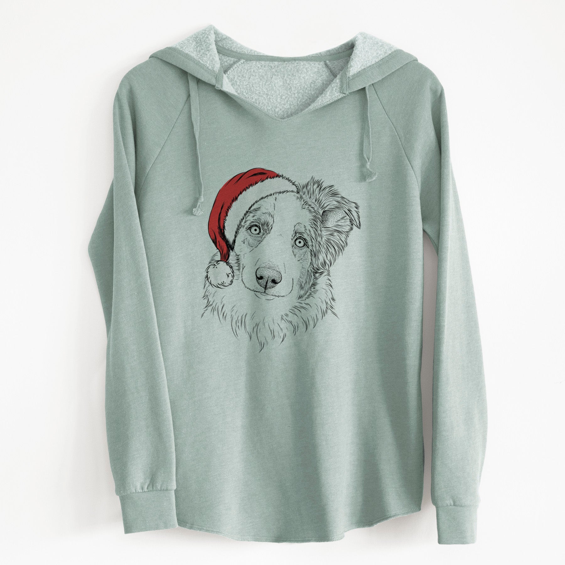 Santa HoneyBee the Miniature Australian Shepherd - Cali Wave Hooded Sweatshirt