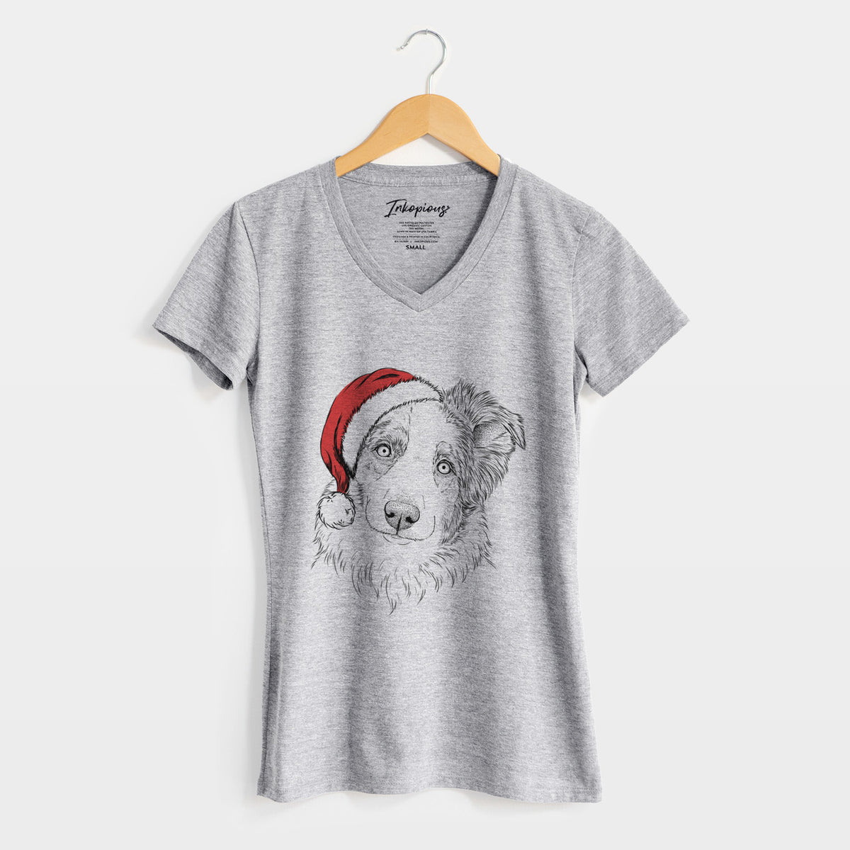 Santa HoneyBee the Miniature Australian Shepherd - Women's Perfect V-neck Shirt