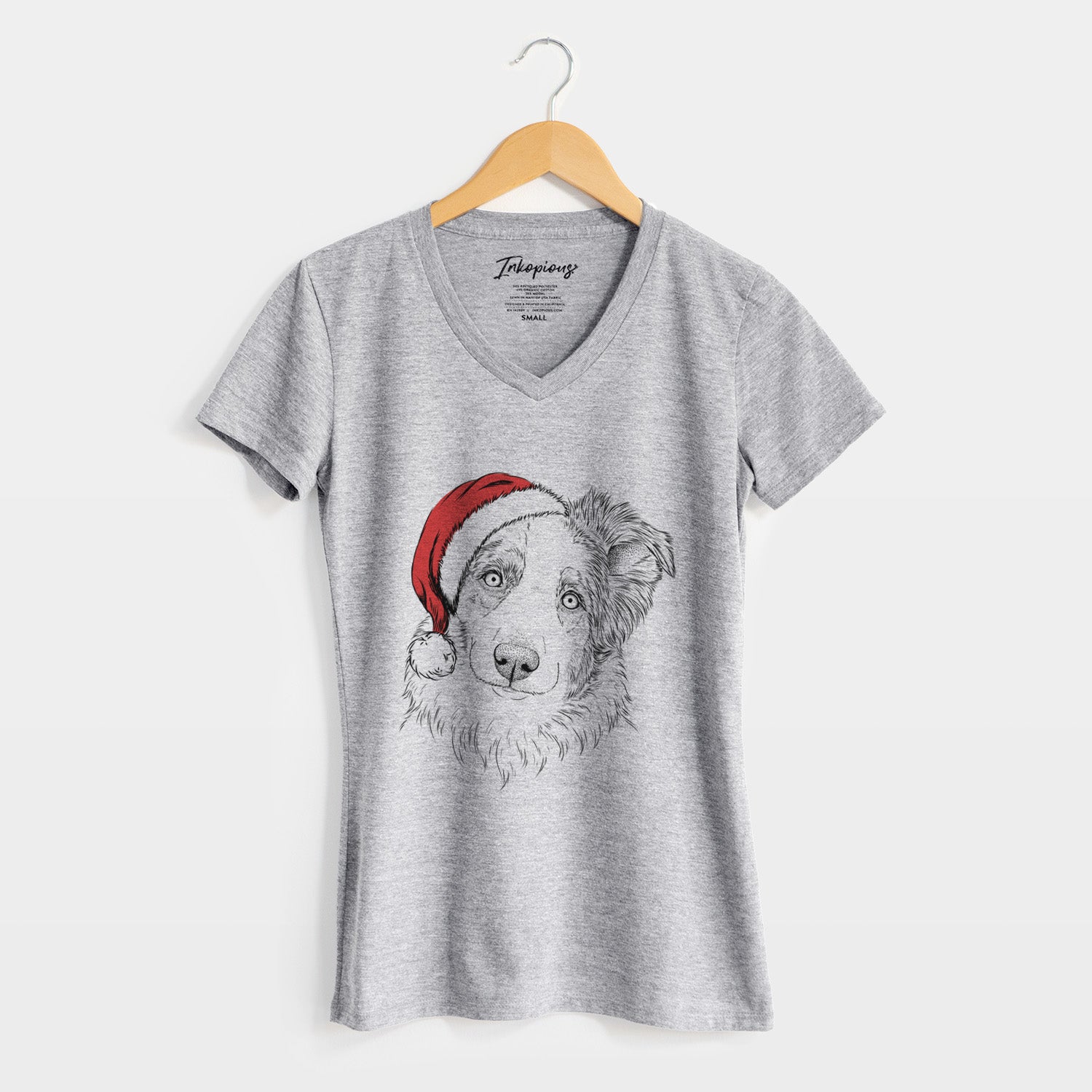 Santa HoneyBee the Miniature Australian Shepherd - Women's Perfect V-neck Shirt