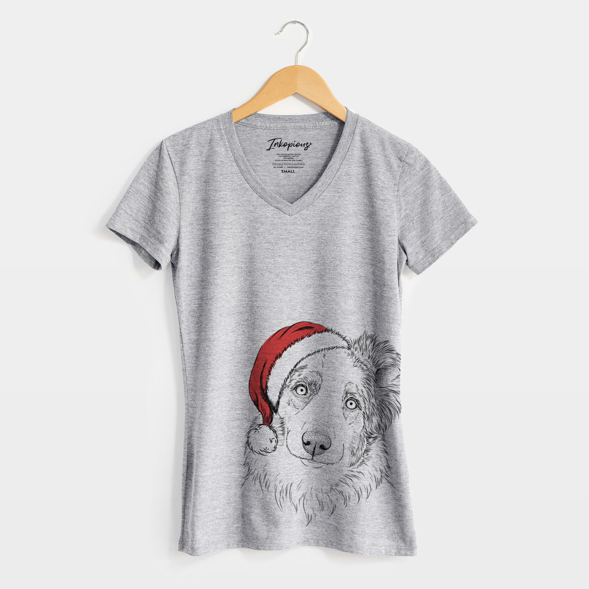 Santa HoneyBee the Miniature Australian Shepherd - Women's Perfect V-neck Shirt