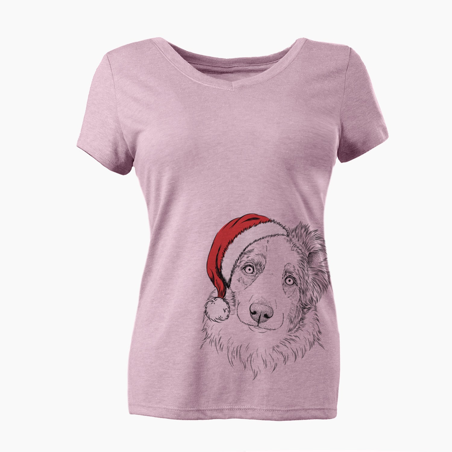 Santa HoneyBee the Miniature Australian Shepherd - Women's Perfect V-neck Shirt