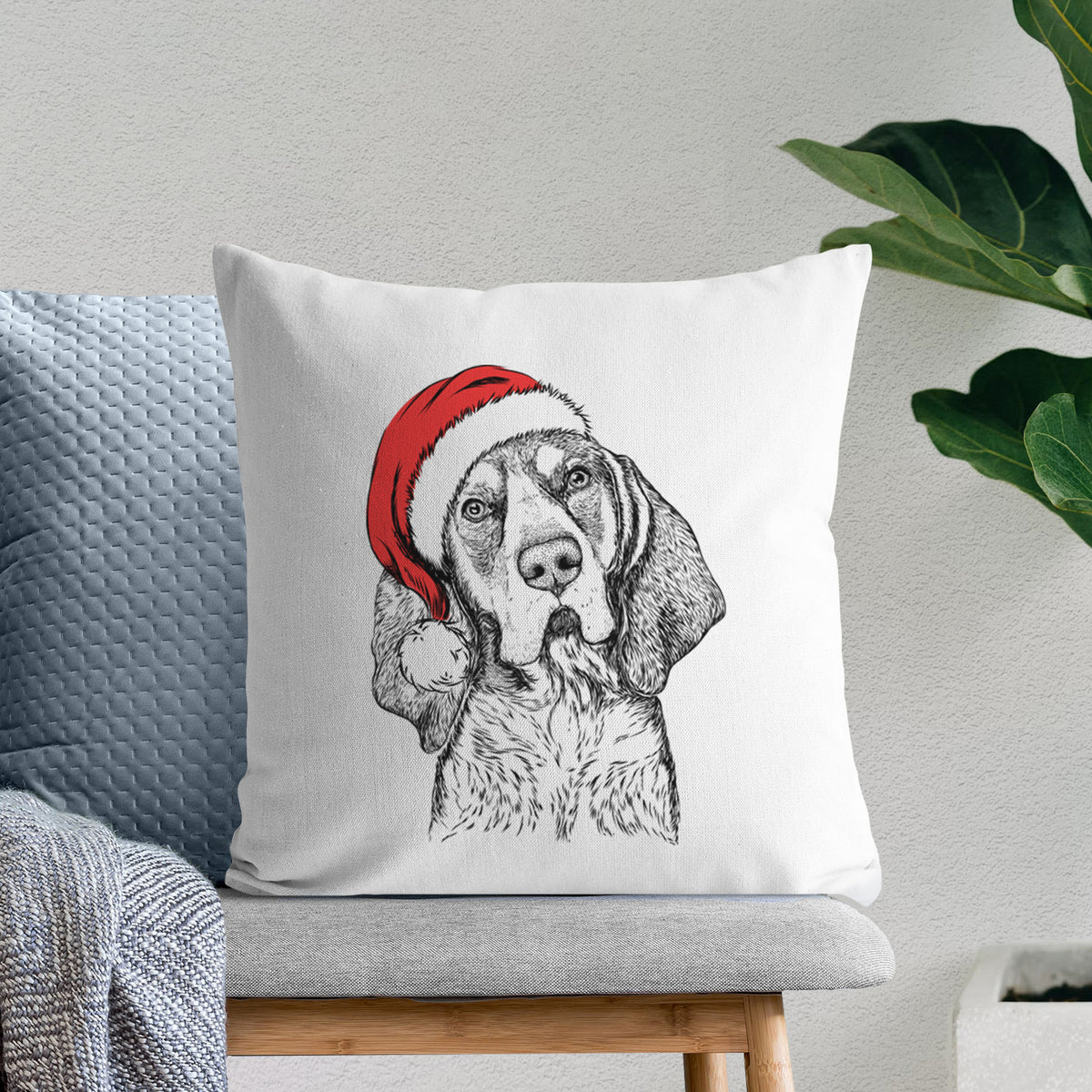 Huck the Bluetick Coonhound - Throw Pillow Cover