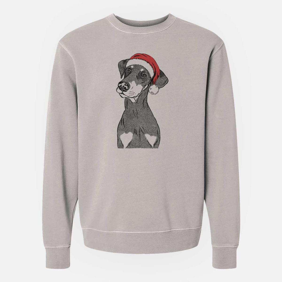 Santa Iroh the Doberman Pinscher - Unisex Pigment Dyed Crew Sweatshirt