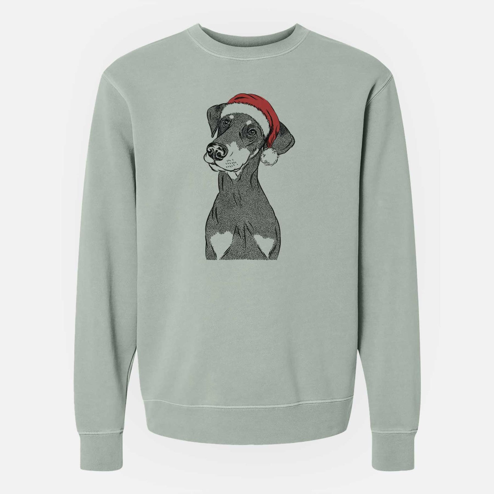 Santa Iroh the Doberman Pinscher - Unisex Pigment Dyed Crew Sweatshirt