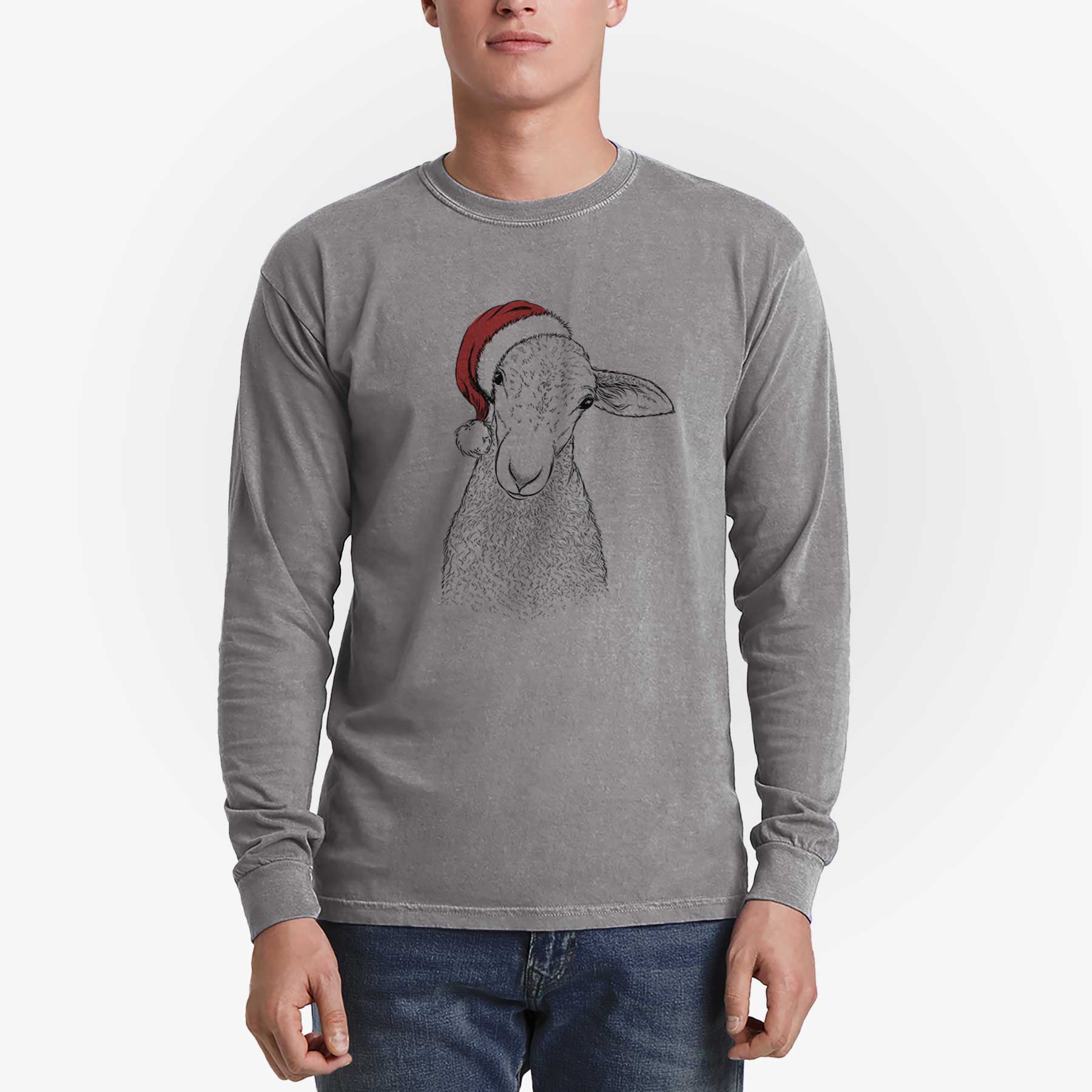 Santa Ivy the Lamb - Men's Heavyweight 100% Cotton Long Sleeve