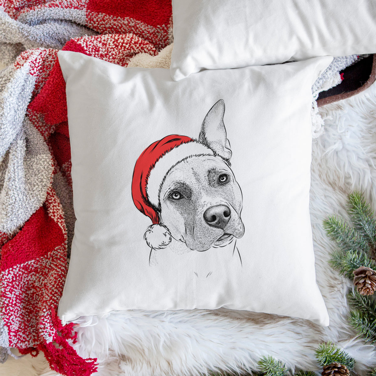 Ivy the Pitbull Mix - Throw Pillow Cover
