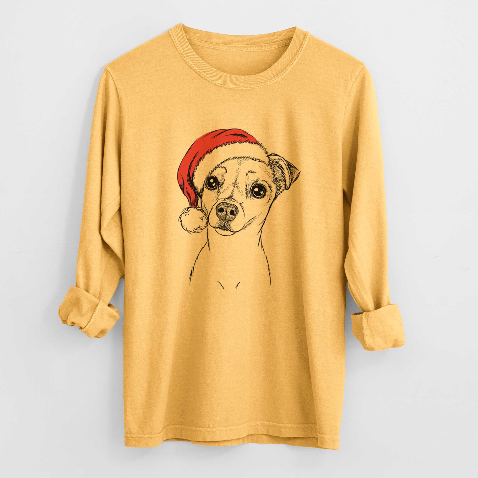 Santa Izzy the Chiweenie - Men's Heavyweight 100% Cotton Long Sleeve