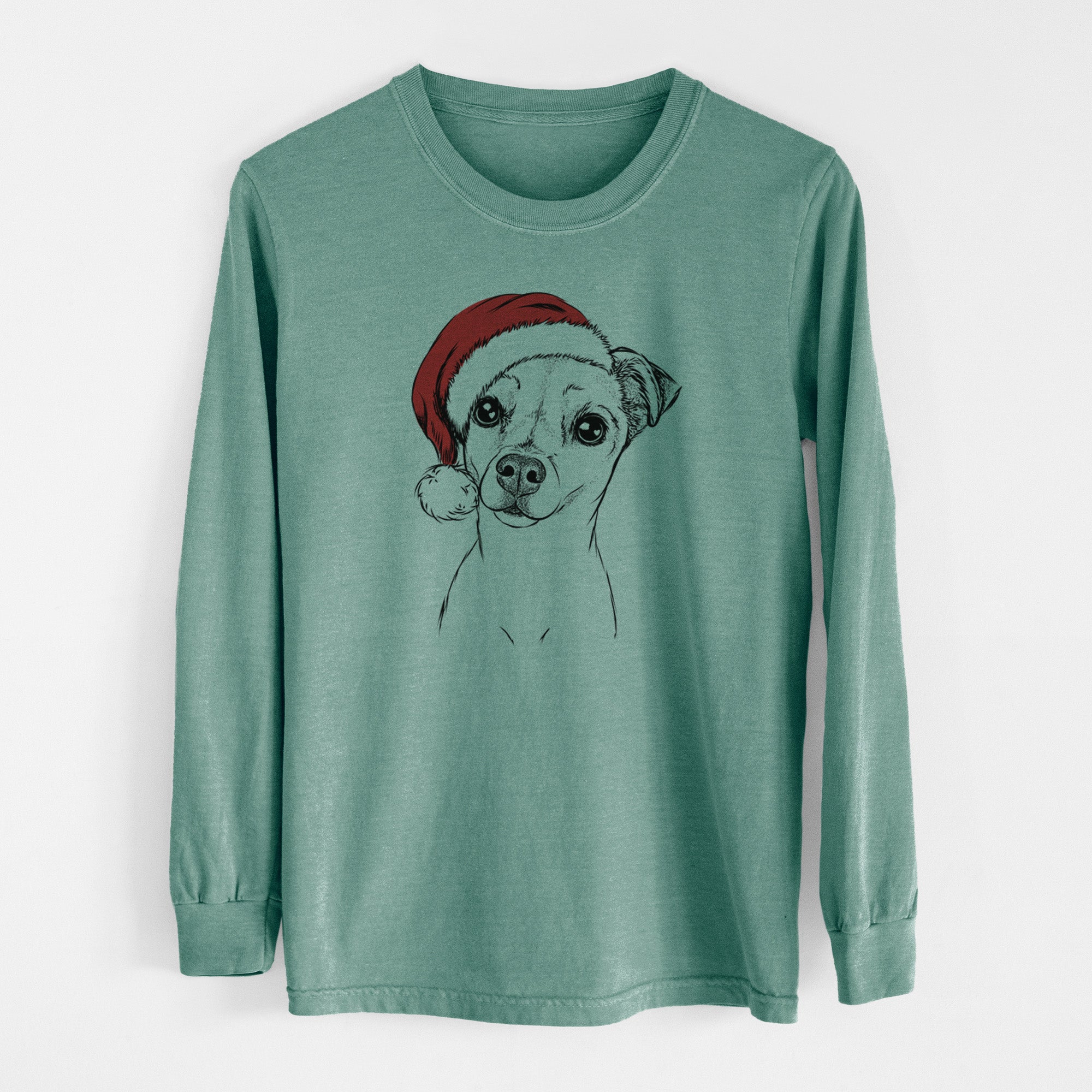 Santa Izzy the Chiweenie - Men's Heavyweight 100% Cotton Long Sleeve