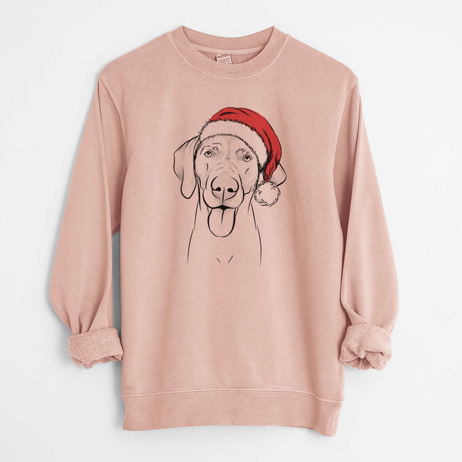 Santa Jackson the Weimaraner - Unisex Pigment Dyed Crew Sweatshirt