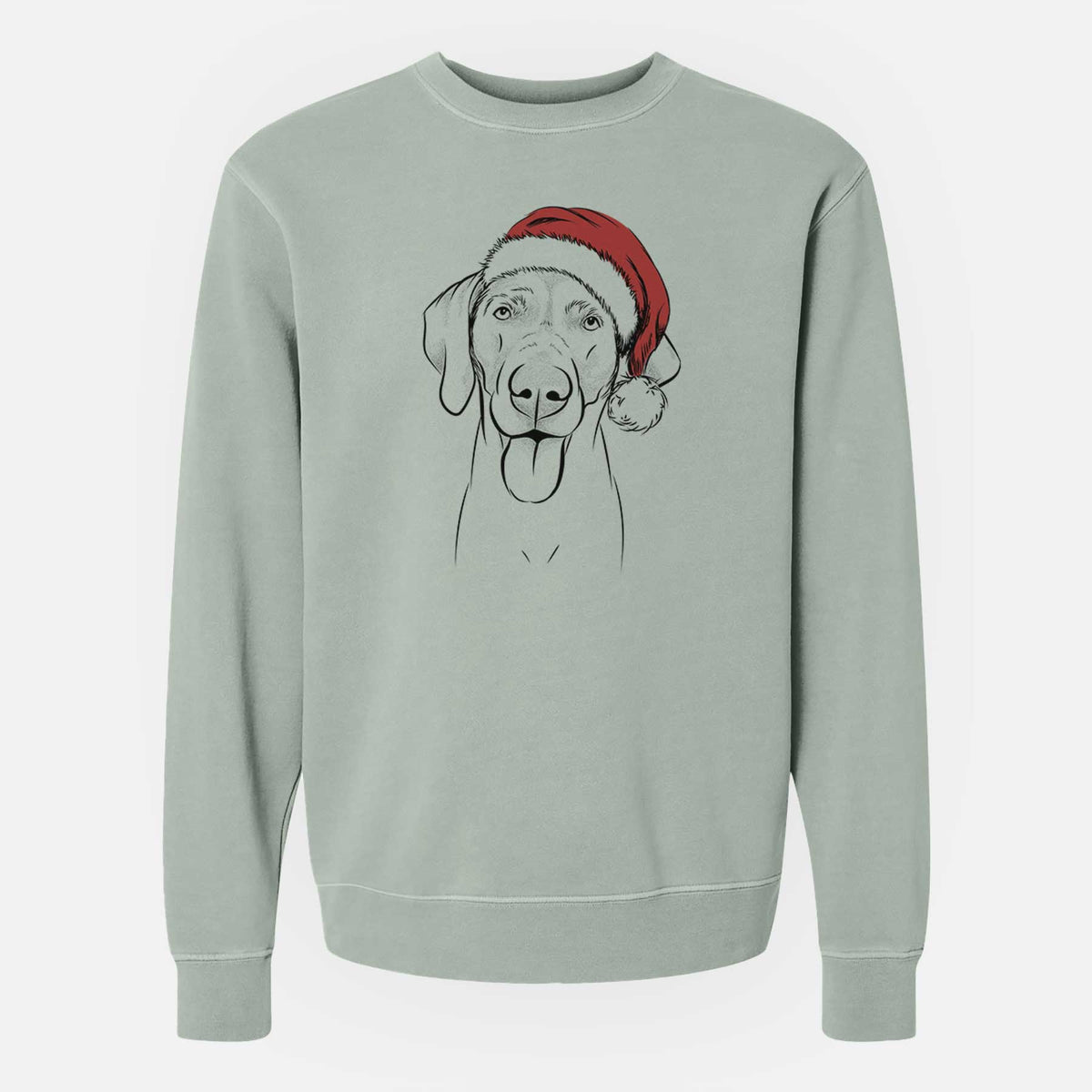 Santa Jackson the Weimaraner - Unisex Pigment Dyed Crew Sweatshirt