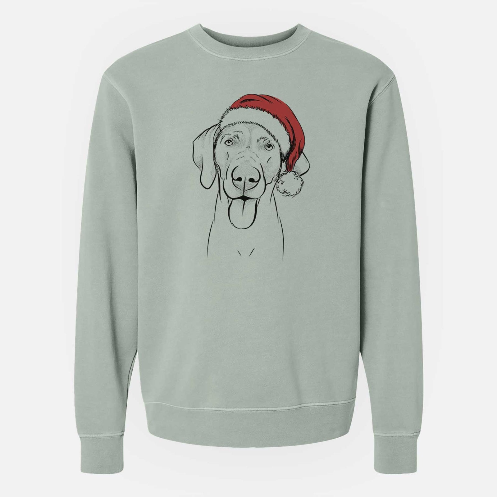 Santa Jackson the Weimaraner - Unisex Pigment Dyed Crew Sweatshirt