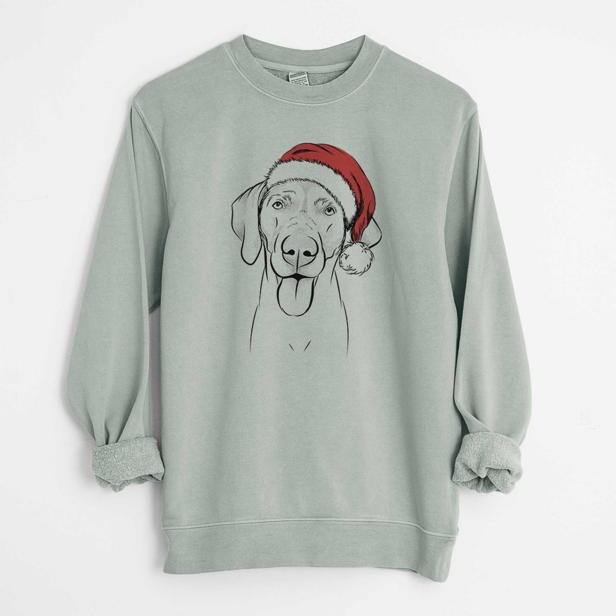 Santa Jackson the Weimaraner - Unisex Pigment Dyed Crew Sweatshirt