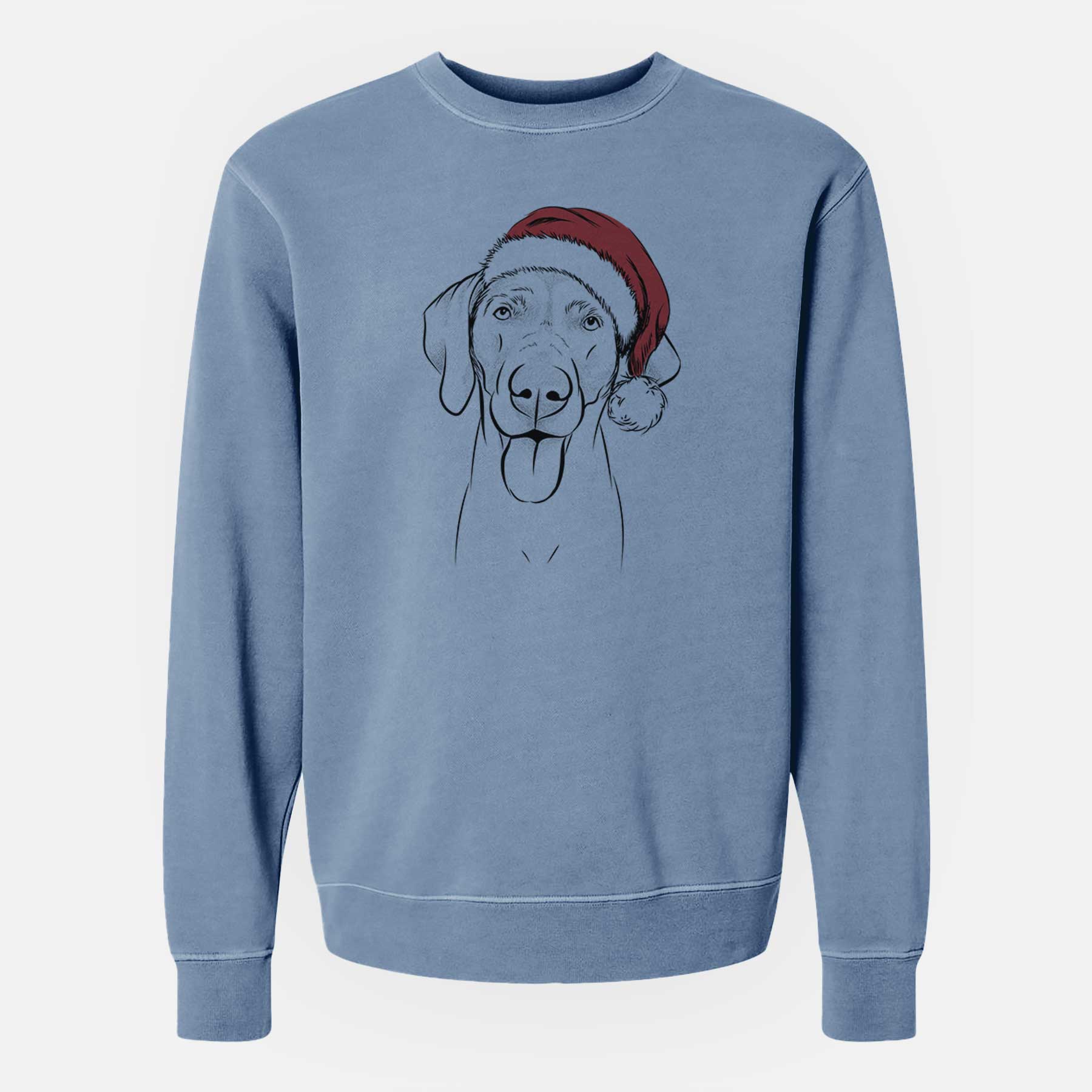 Santa Jackson the Weimaraner - Unisex Pigment Dyed Crew Sweatshirt
