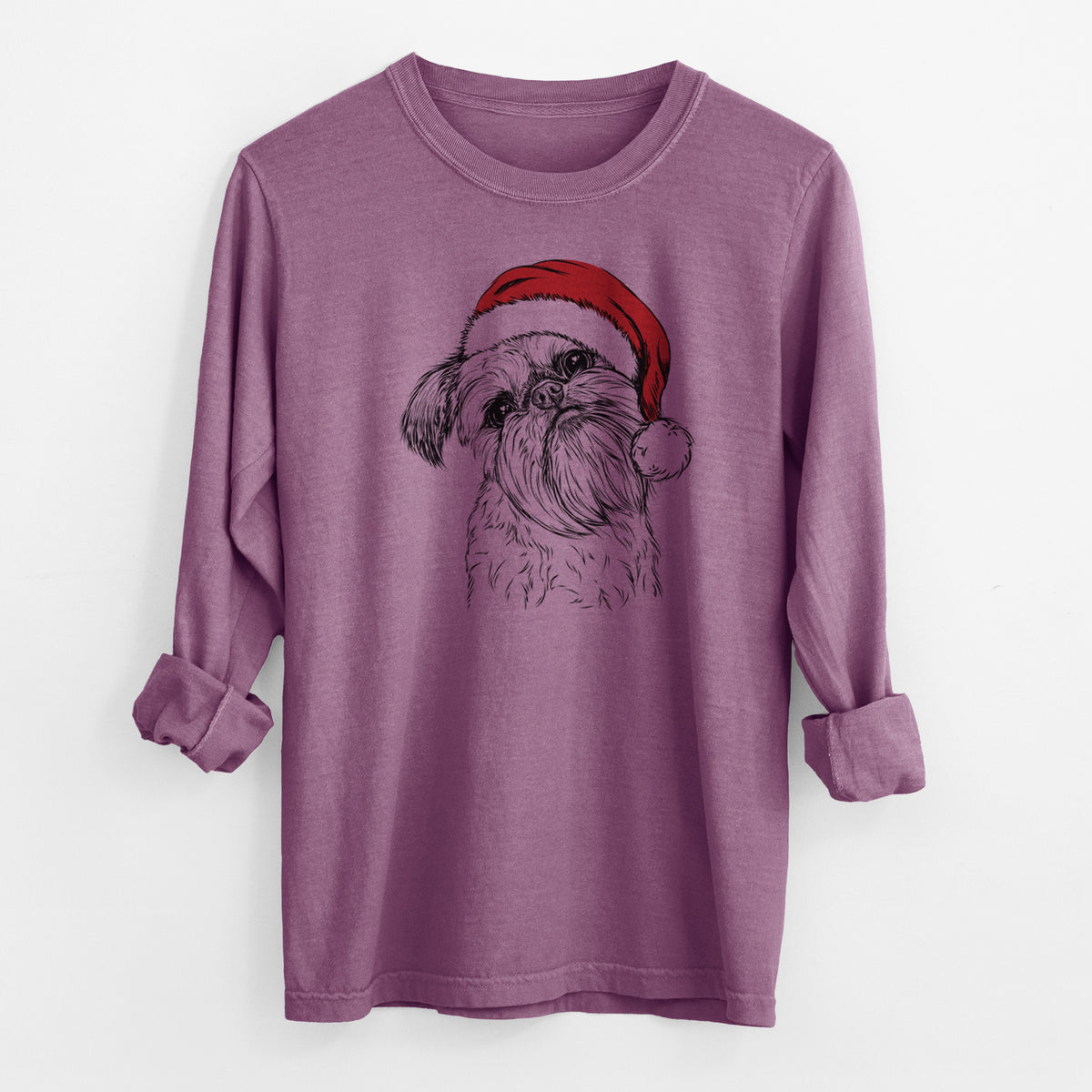 Santa Jasper Joe the Brussels Griffon - Men's Heavyweight 100% Cotton Long Sleeve