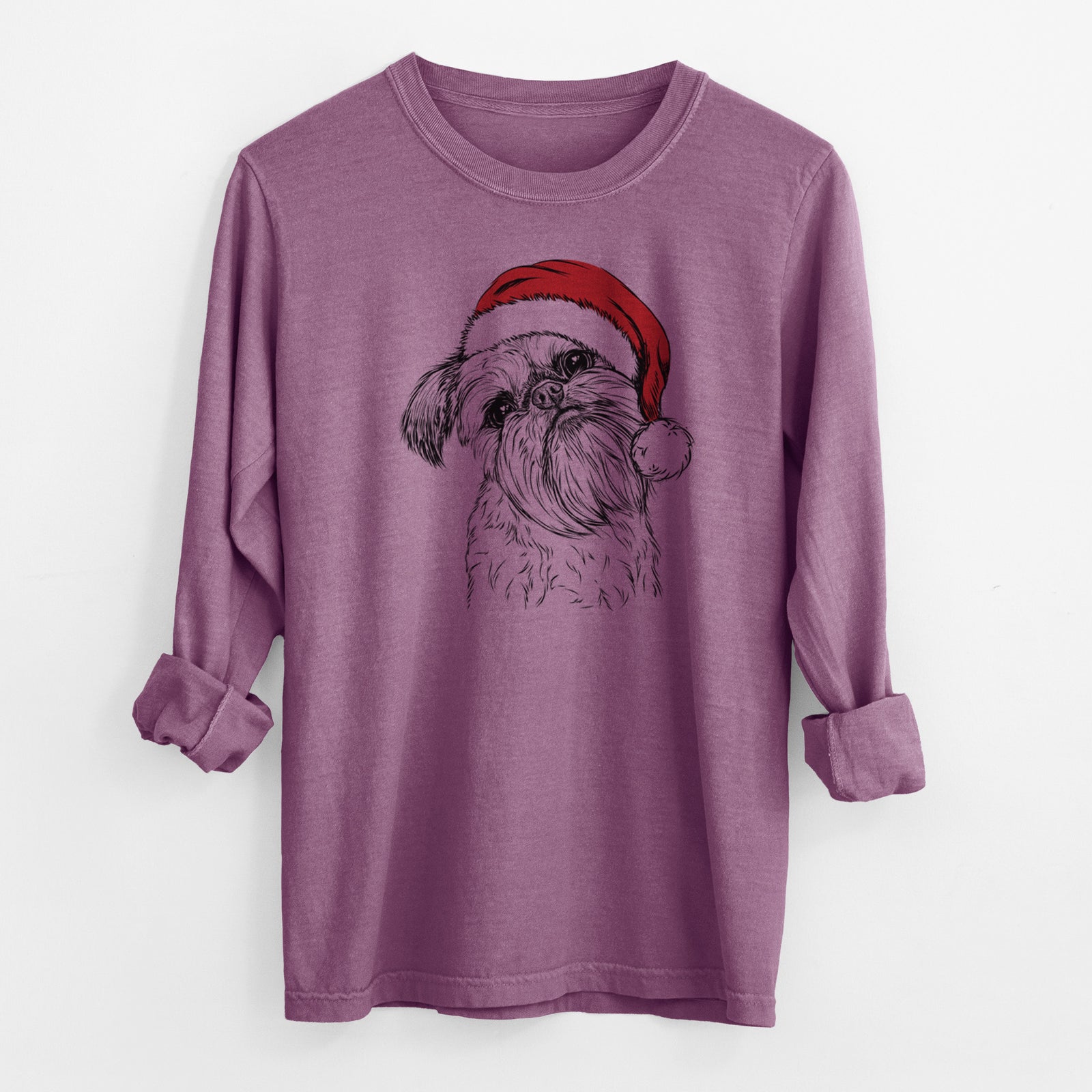 Santa Jasper Joe the Brussels Griffon - Men's Heavyweight 100% Cotton Long Sleeve