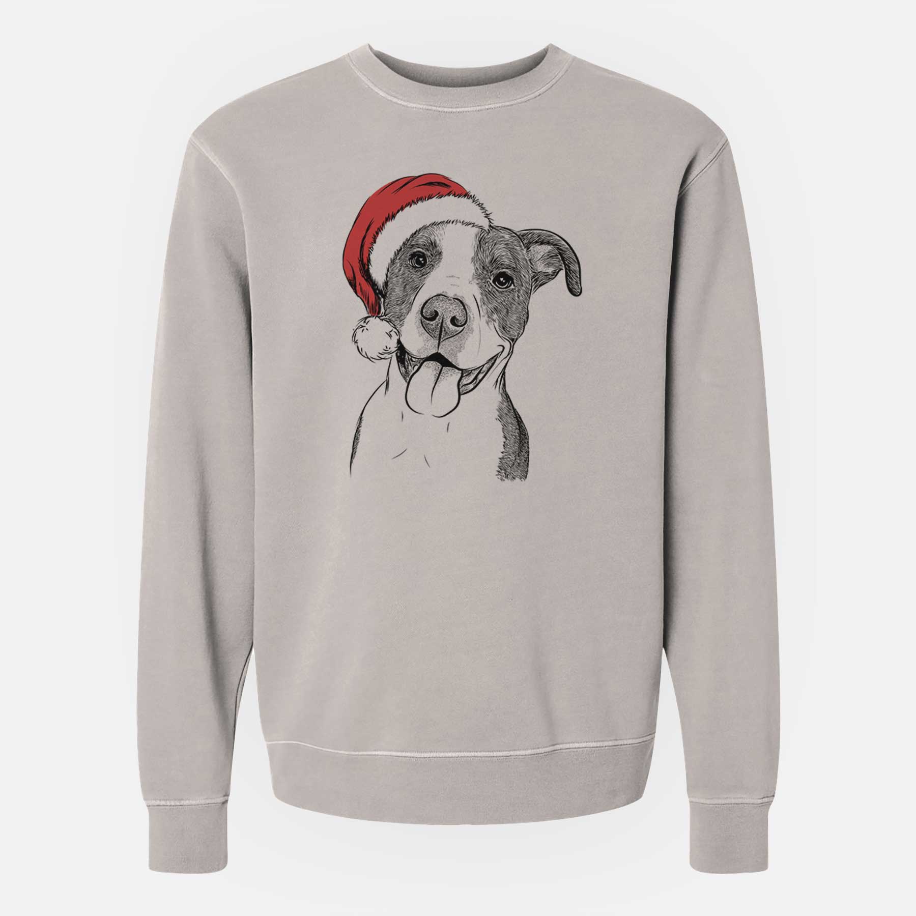 Santa Jax the American Pitbull Terrier Mix - Unisex Pigment Dyed Crew Sweatshirt