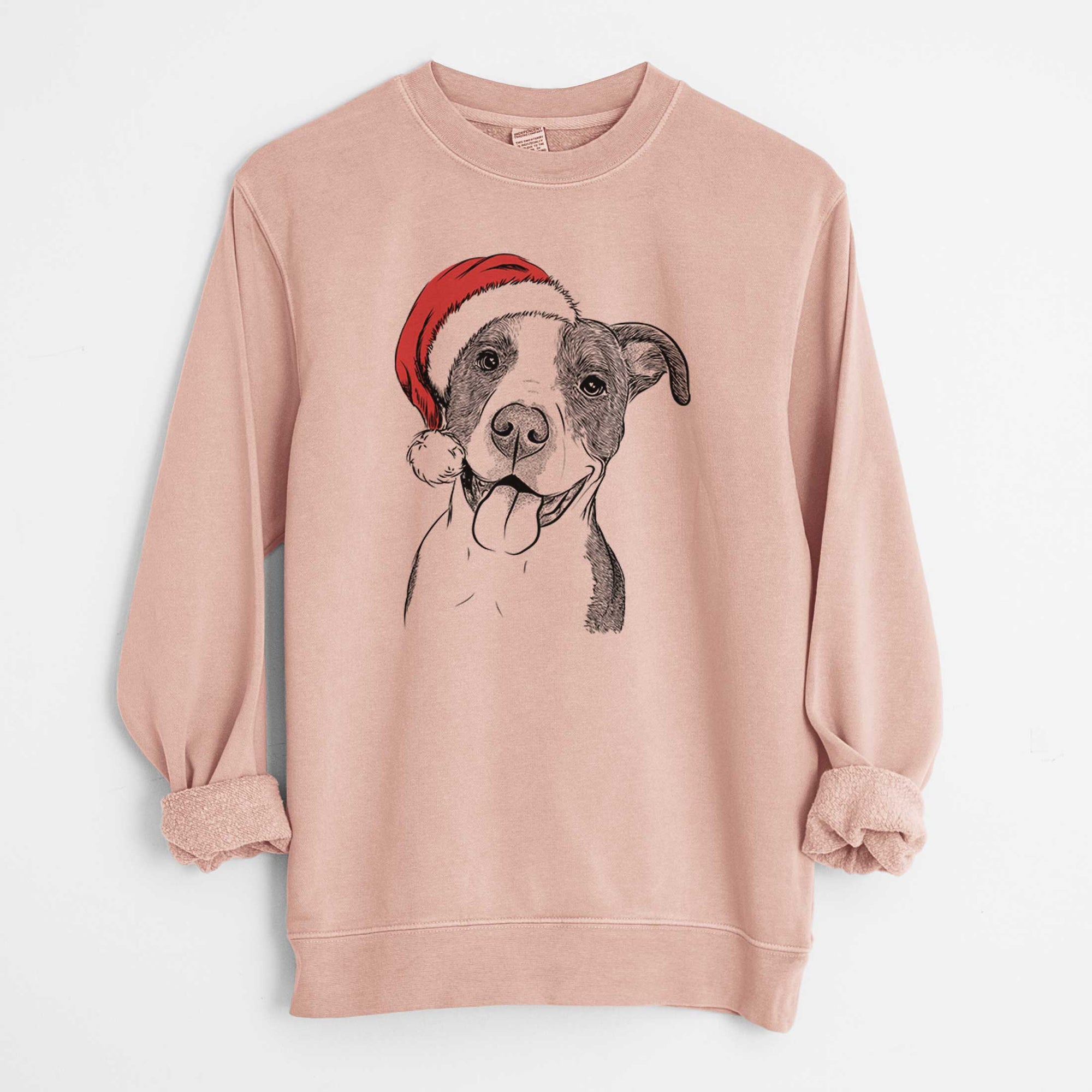 Santa Jax the American Pitbull Terrier Mix - Unisex Pigment Dyed Crew Sweatshirt