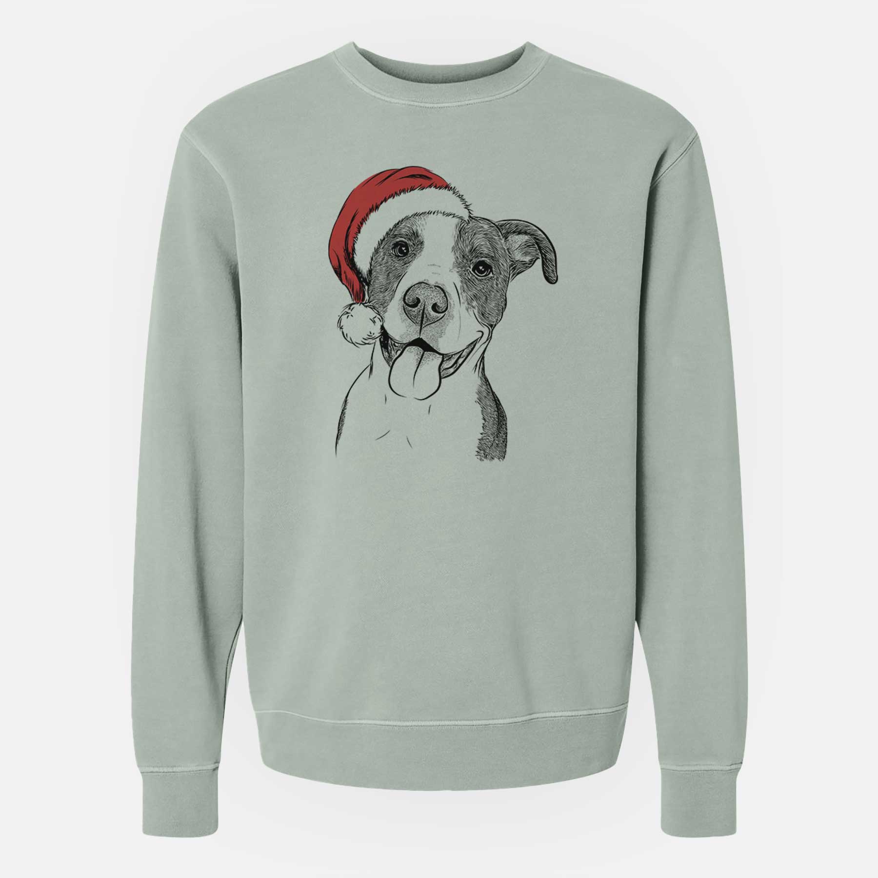 Santa Jax the American Pitbull Terrier Mix - Unisex Pigment Dyed Crew Sweatshirt