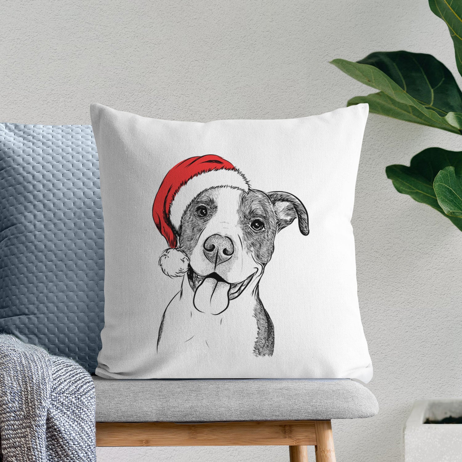 Jax the American Pitbull Terrier Mix - Throw Pillow Cover