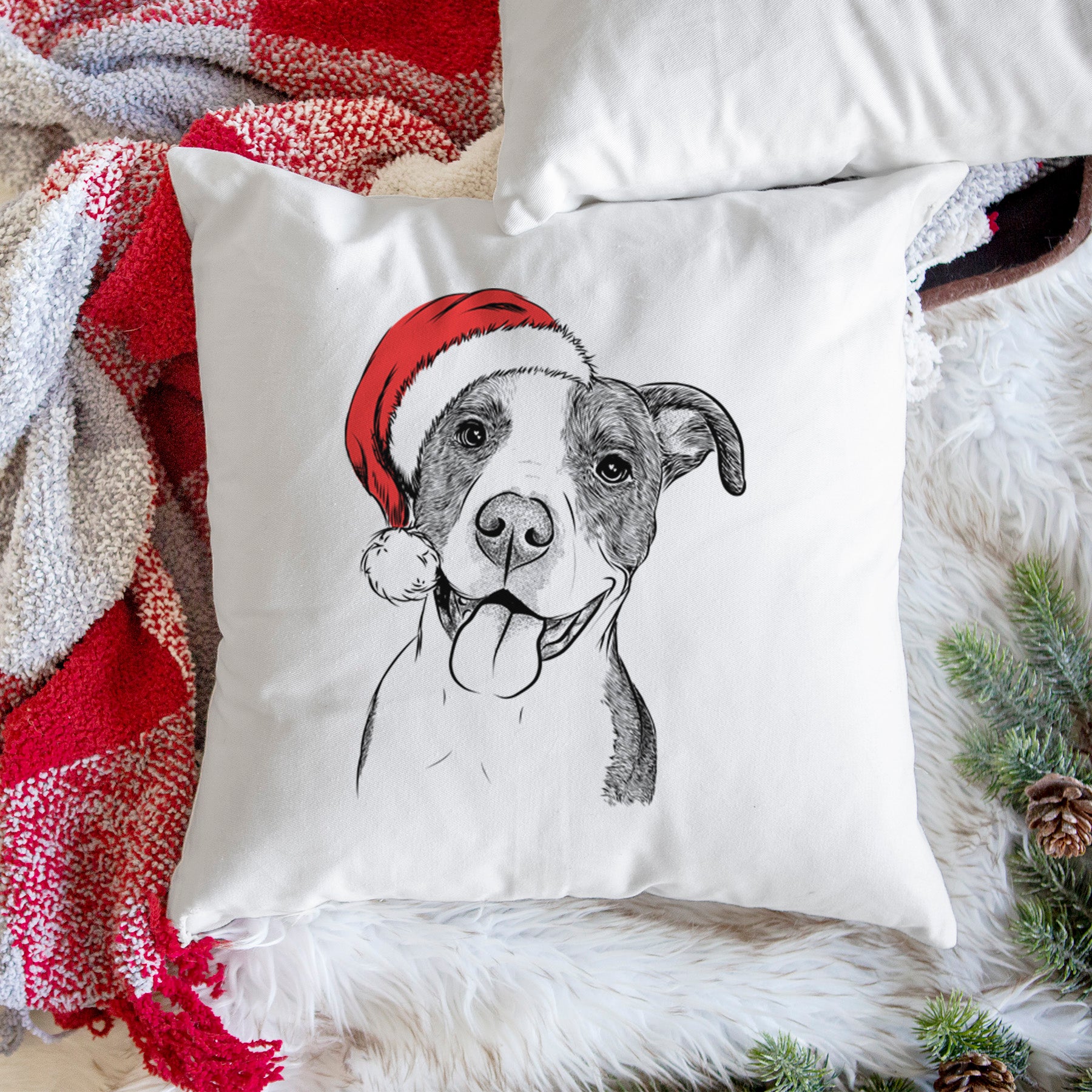 Jax the American Pitbull Terrier Mix - Throw Pillow Cover