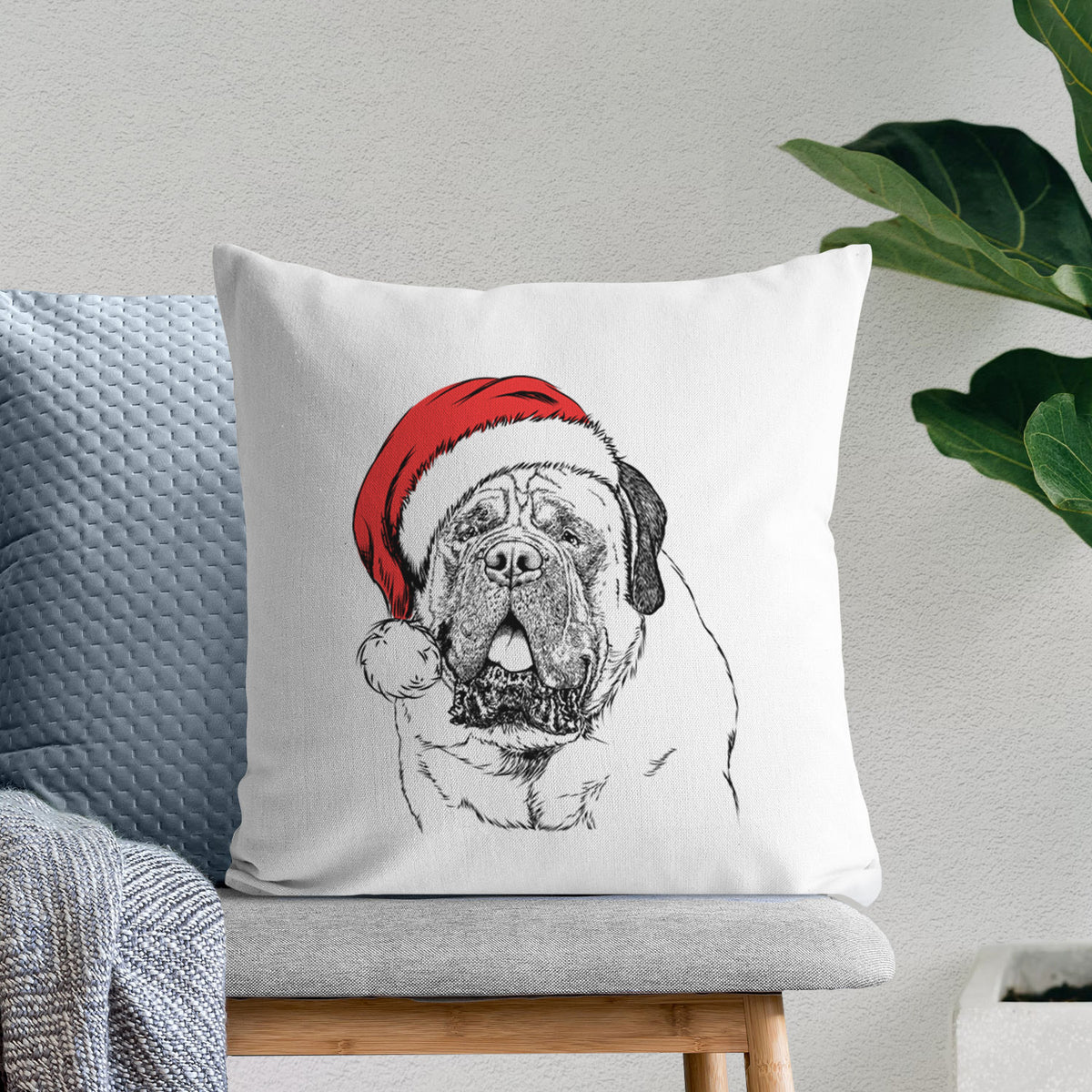 Jed the English Mastiff - Throw Pillow Cover