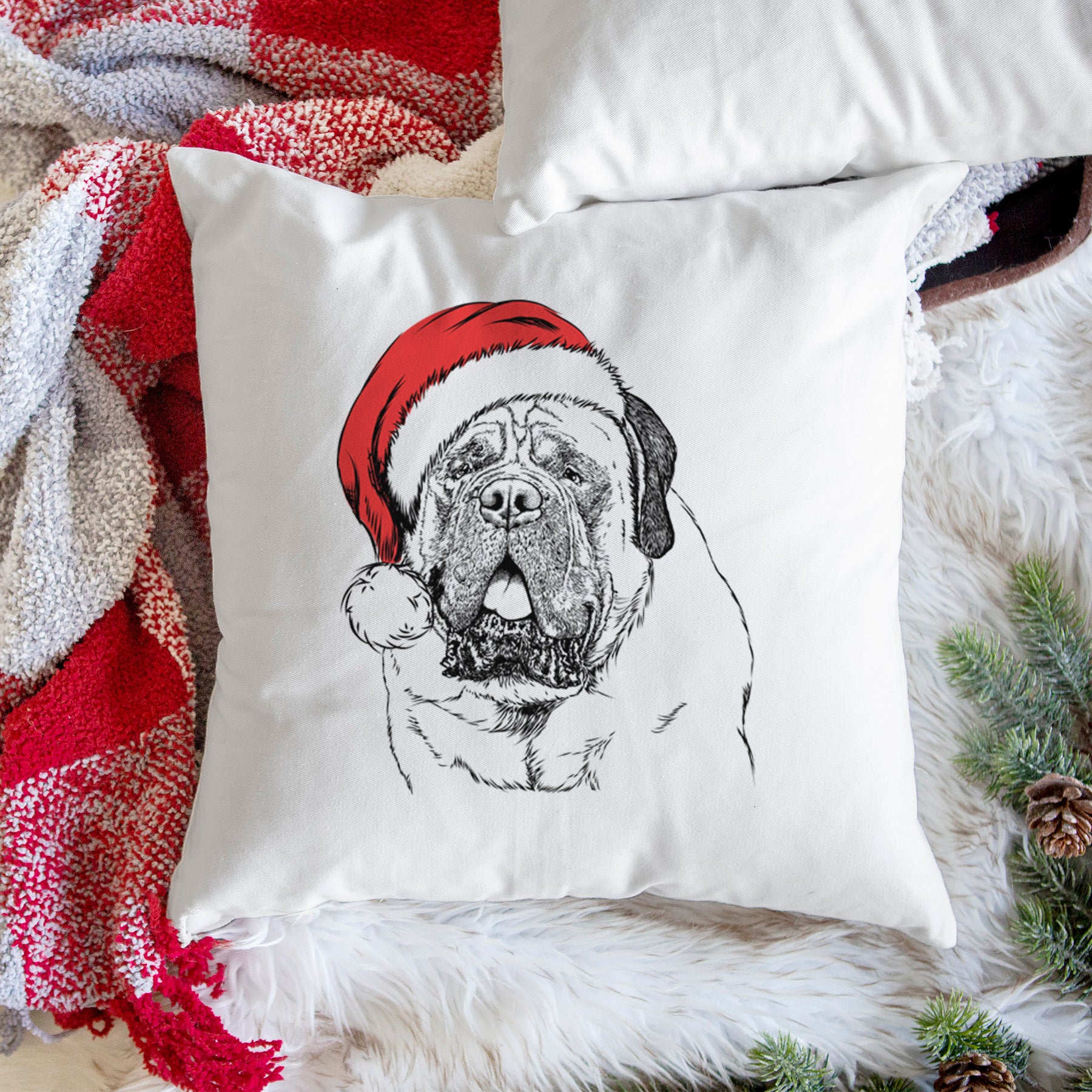 Jed the English Mastiff - Throw Pillow Cover