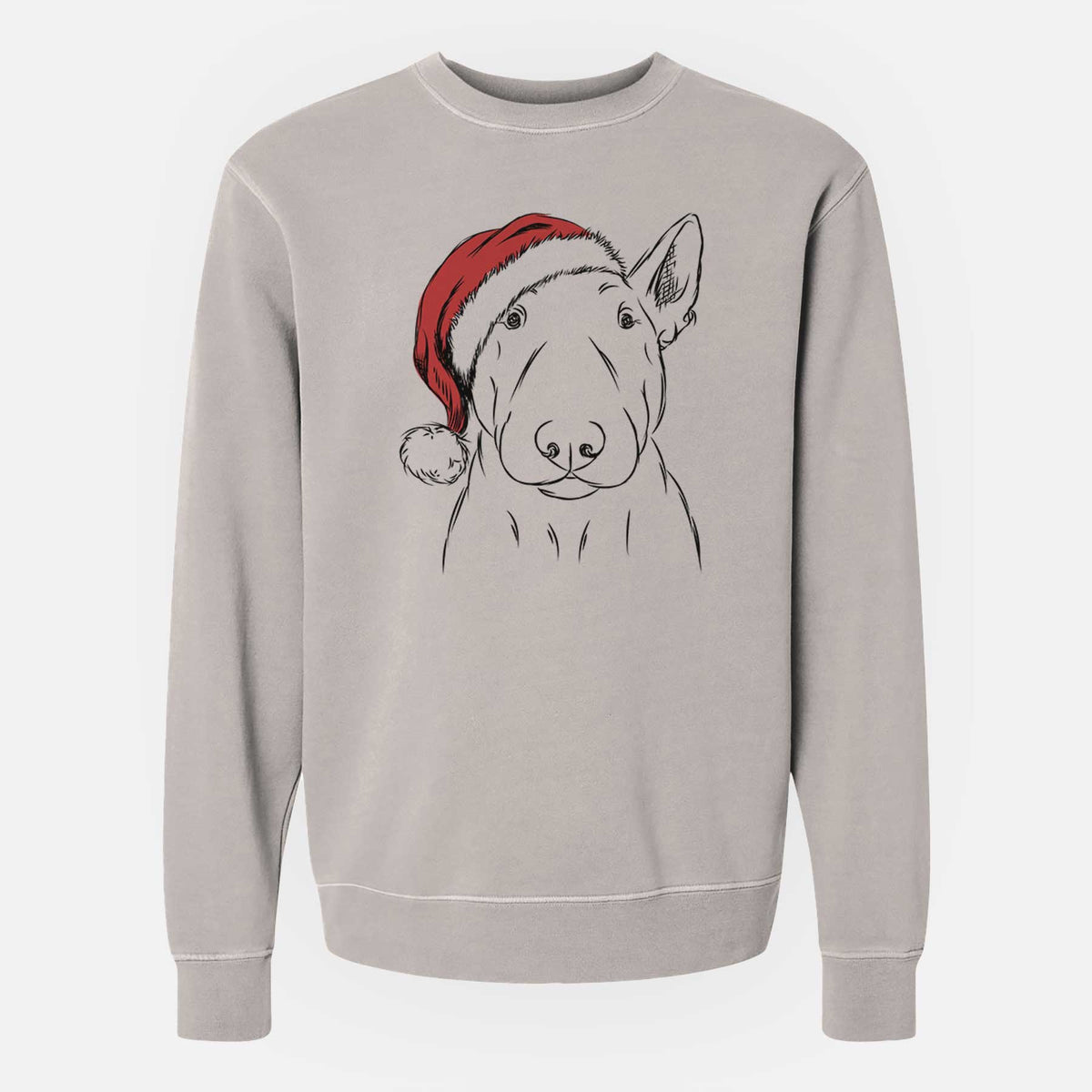 Santa Jett the Bull Terrier - Unisex Pigment Dyed Crew Sweatshirt