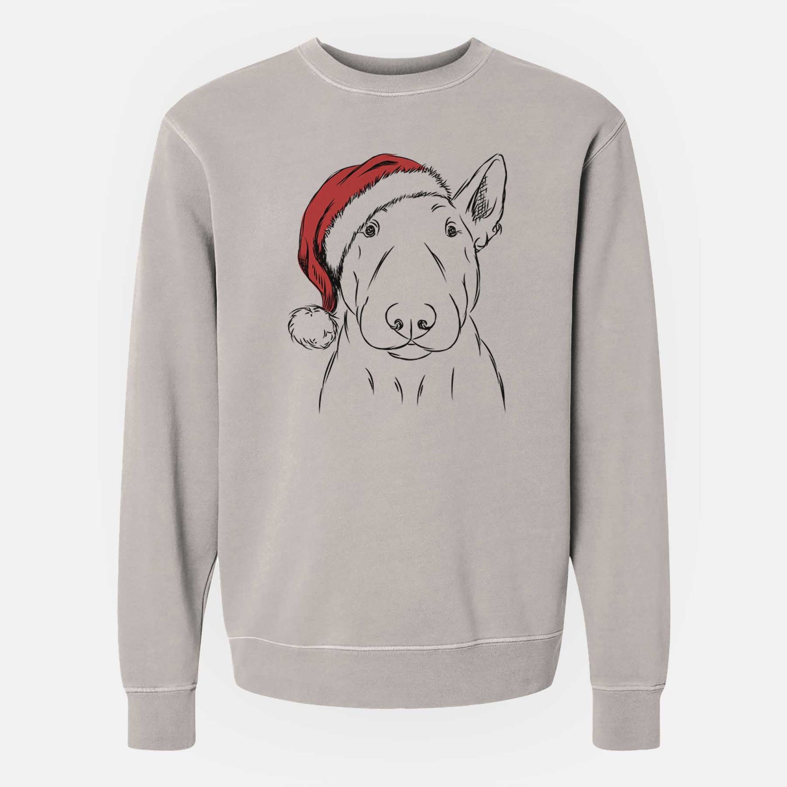 Santa Jett the Bull Terrier - Unisex Pigment Dyed Crew Sweatshirt