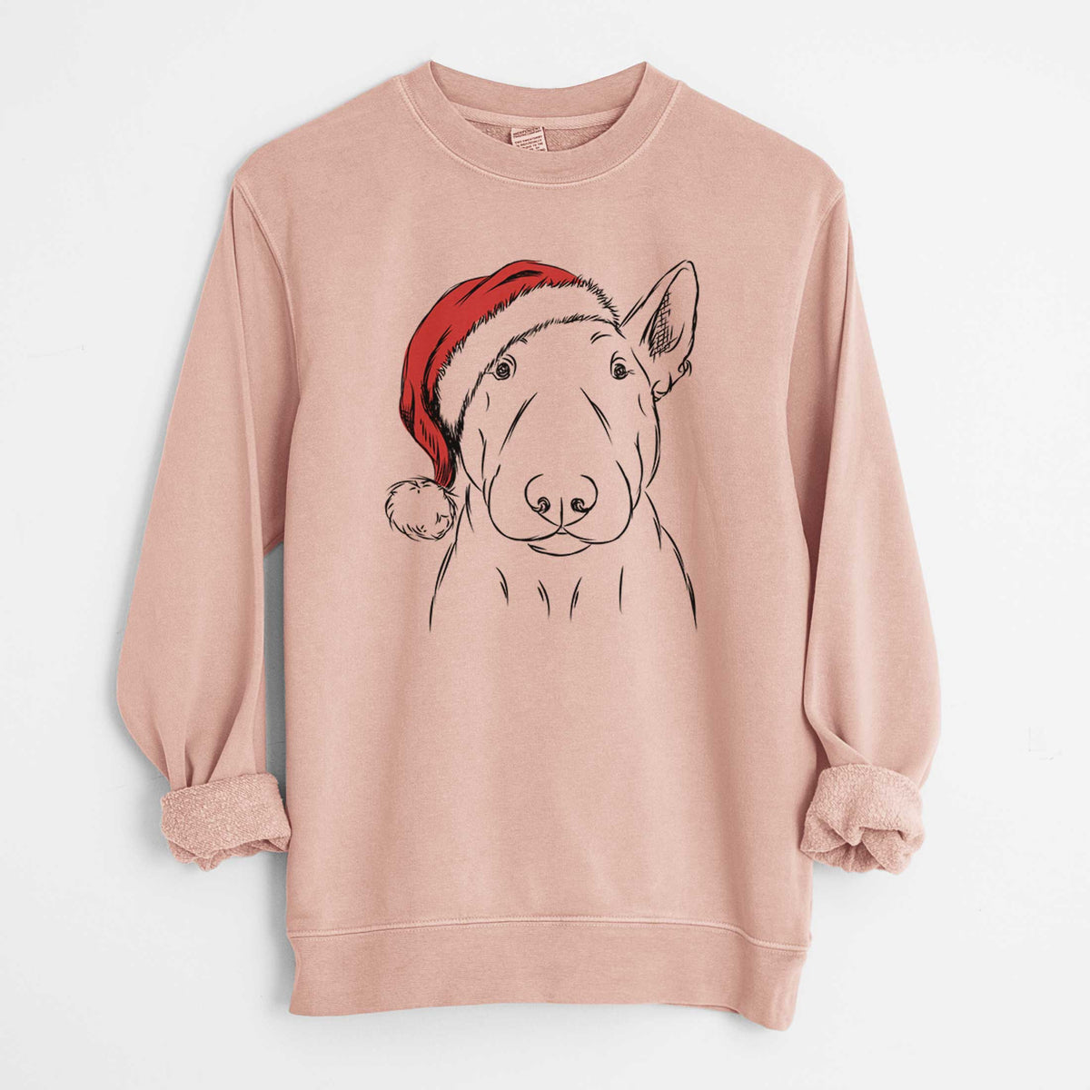 Santa Jett the Bull Terrier - Unisex Pigment Dyed Crew Sweatshirt
